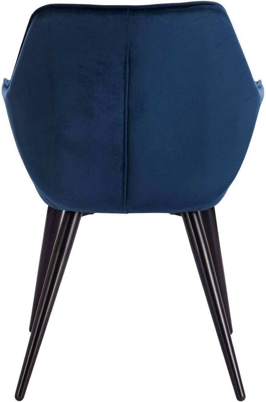 Woltu Esszimmerstuhl mit Samt Blau Design Stuhl, (4 St), Metall Armlehnen