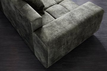 riess-ambiente Big-Sofa ELEGANCIA 285cm moosgrün, Einzelartikel 1 Teile, XXL Couch · Microvelours · mit Federkern · inkl. Kissen · Design