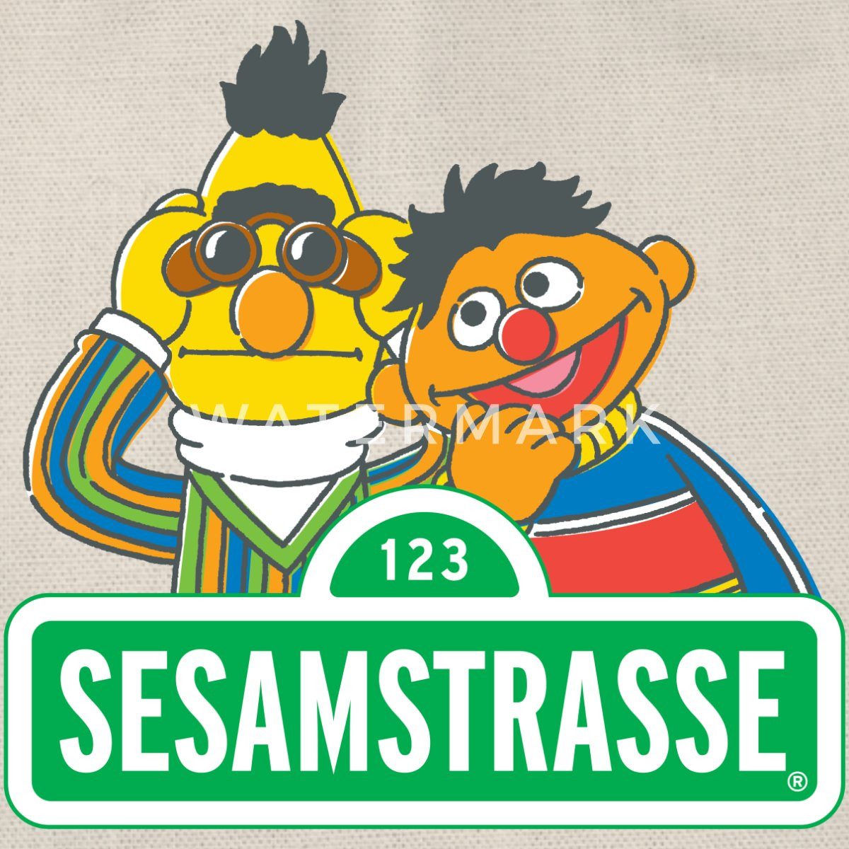 Spreadshirt Turnbeutel Sesamstraße Schild Ernie und Bert Turnbeutel (1-tlg)