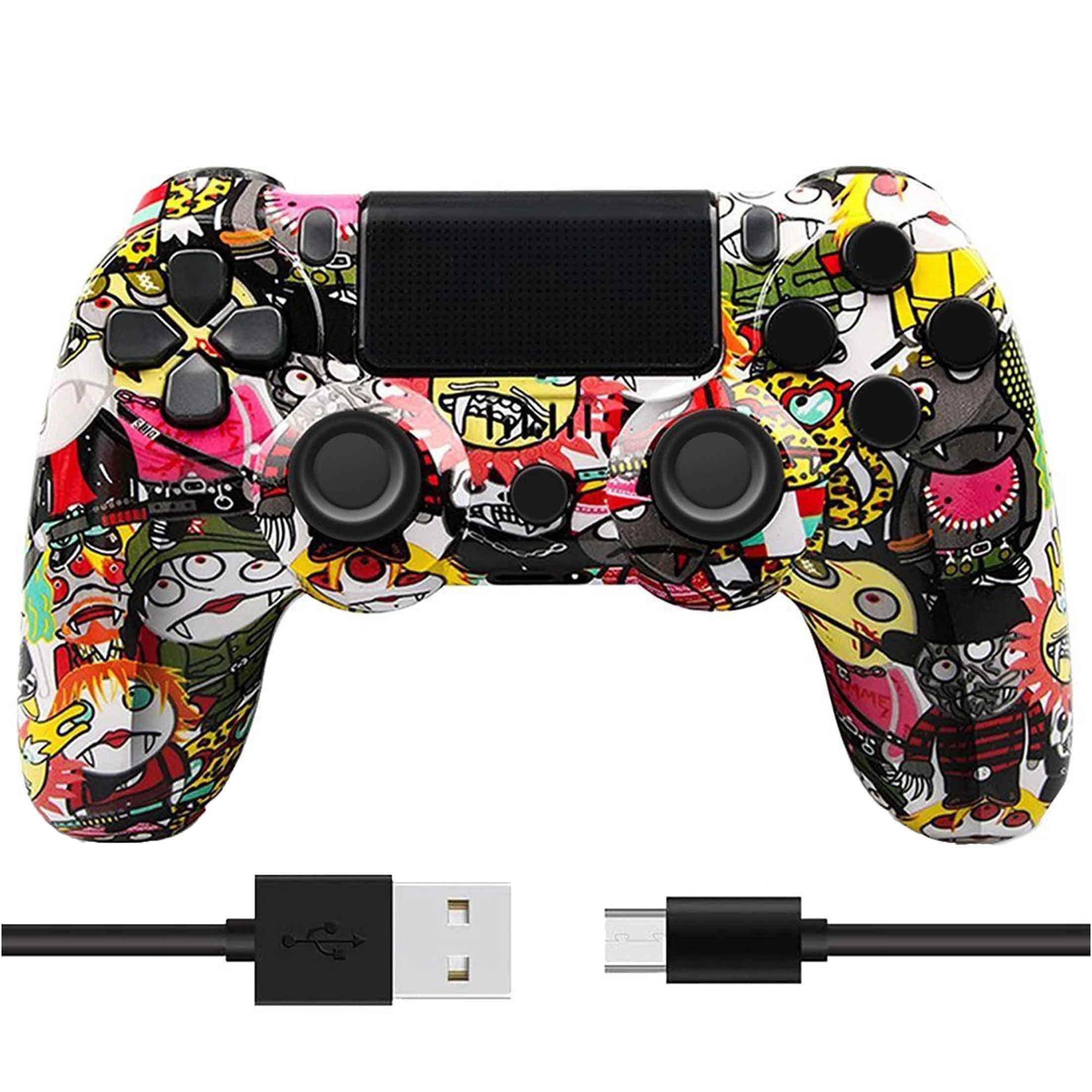 KINSI Wireless Gamepad, Контролери, Bluetooth, für PS4 PlayStation 4-Controller (Doppelte Vibration, wiederaufladbare Batterie)