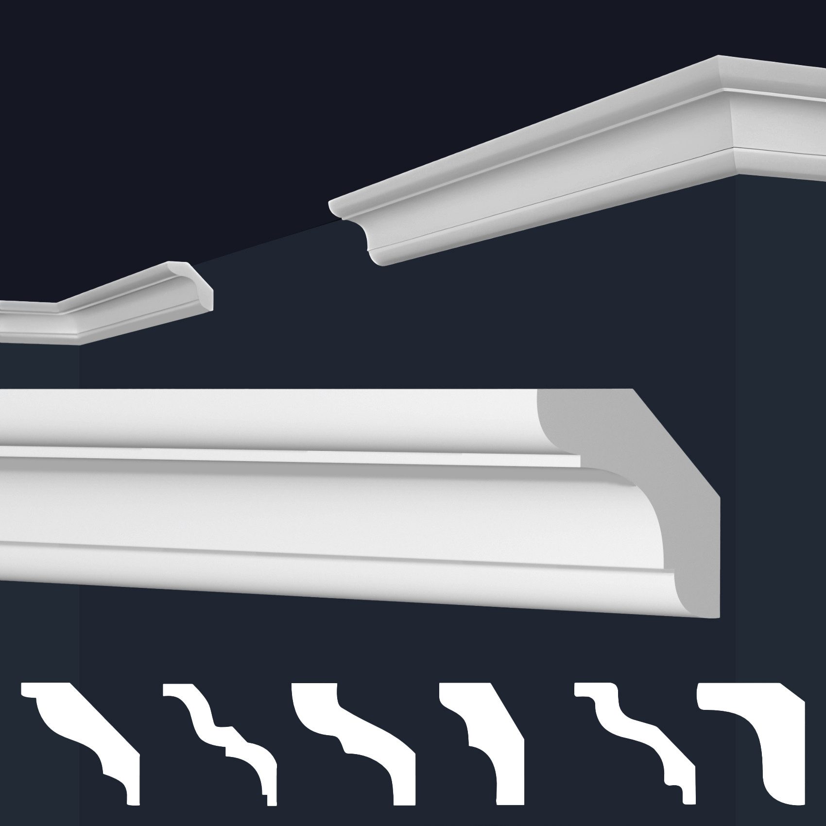 marbet design Stuckleiste E-24, 50 Meter / 25 Leisten, XPS Styropor weiß - günstig online kaufen