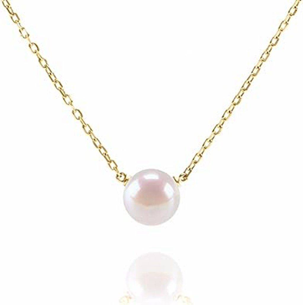 WaKuKa Charm-Kette Perlenanhänger-Halskette, goldene für Halskette Frauen