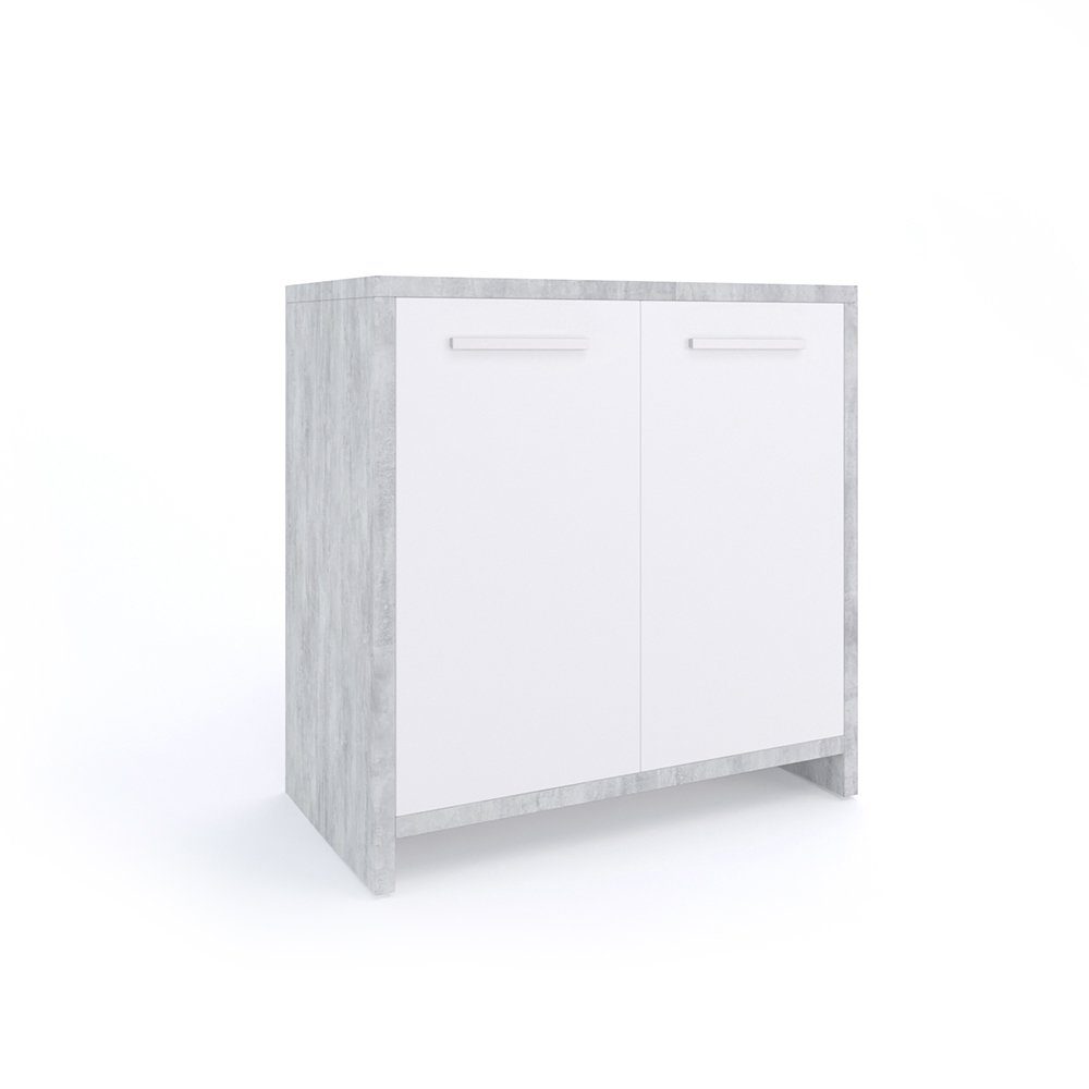Vicco Waschbeckenunterschrank Kiko, Beton/Weiß, 58 x günstig online kaufen