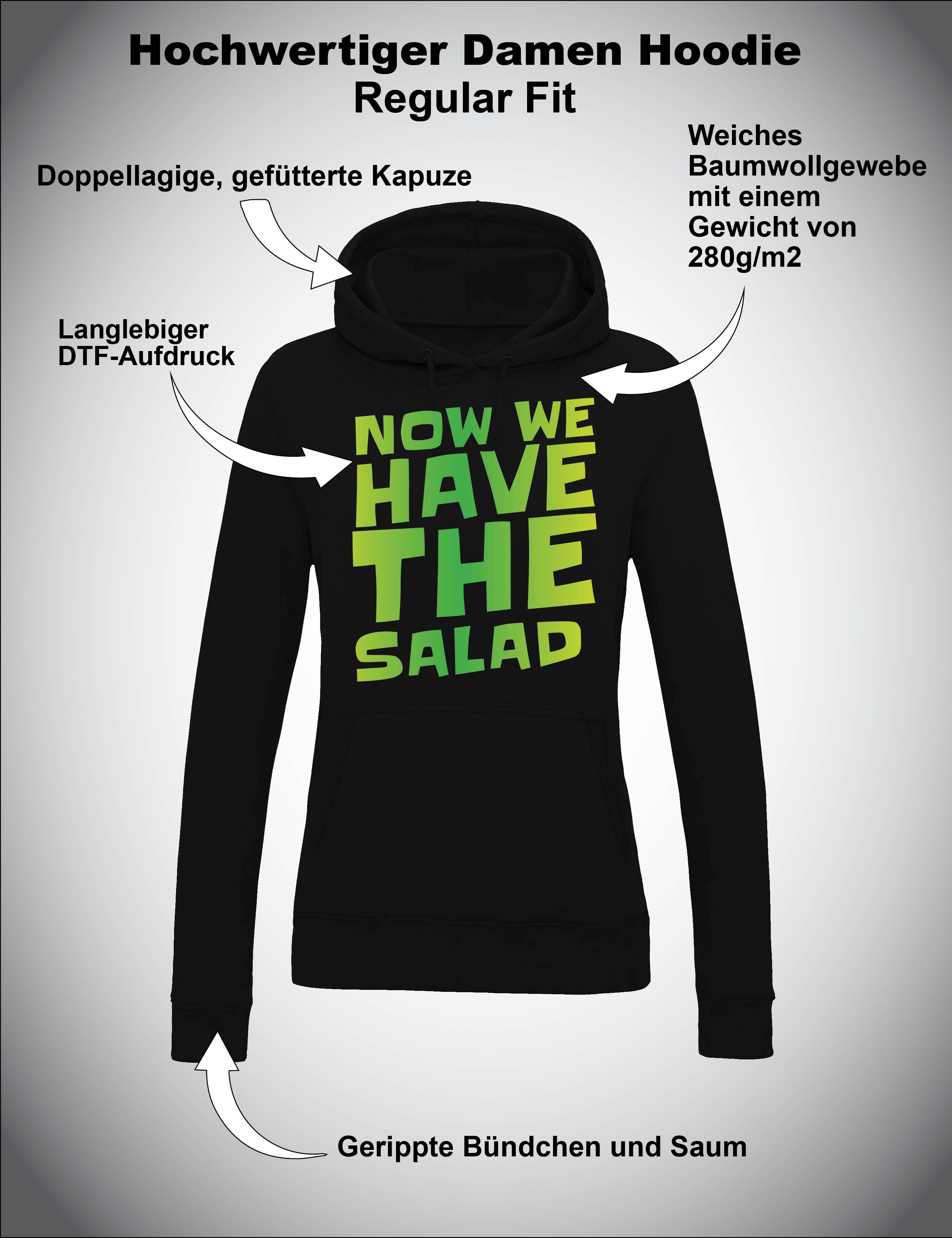 Youth Designz Kapuzenpullover "Jetzt haben wir denn Salat" Damen Hoodie Pullover witzig Aufdruck mit lustigen Print für Frauen