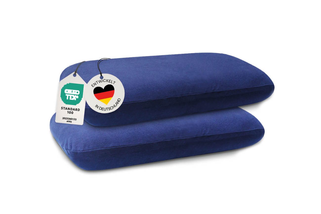 casimum Kissenbezug Schonbezüge für Nackenkissen COMFORT - BLAU, (2 Stück), Passend für Nackenstützkissen 70x40 cm, Doppelpack (2 Stk).