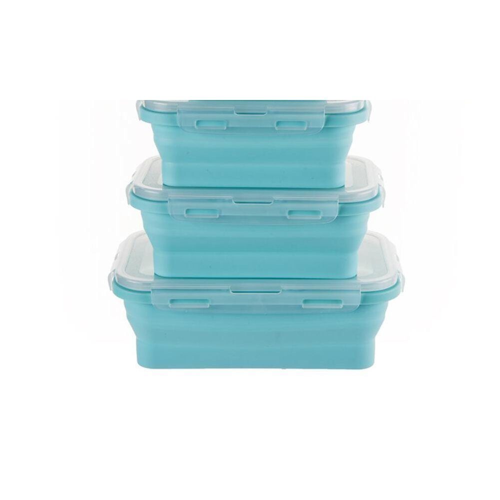 TUABUR Lunchbox Zusammenlegbarer Silikonbehälter für Lebensmittel, 3er-Set, (3-tlg)