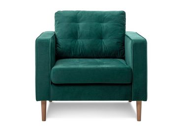 Moebel-Eins Sessel GLAMMI Sessel mit Samtbezug, Füße Buche massiv, GLAMMI Sessel mit Samtbezug, Füße Buche massiv