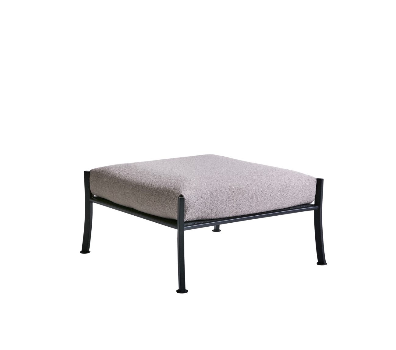 Brafab Gartenlounge-Hocker Delux 79x79 cm, Schwarz, inkl. Kissen