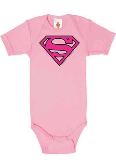LOGOSHIRT Body DC - Superman Logo (Pink) mit coolem Print