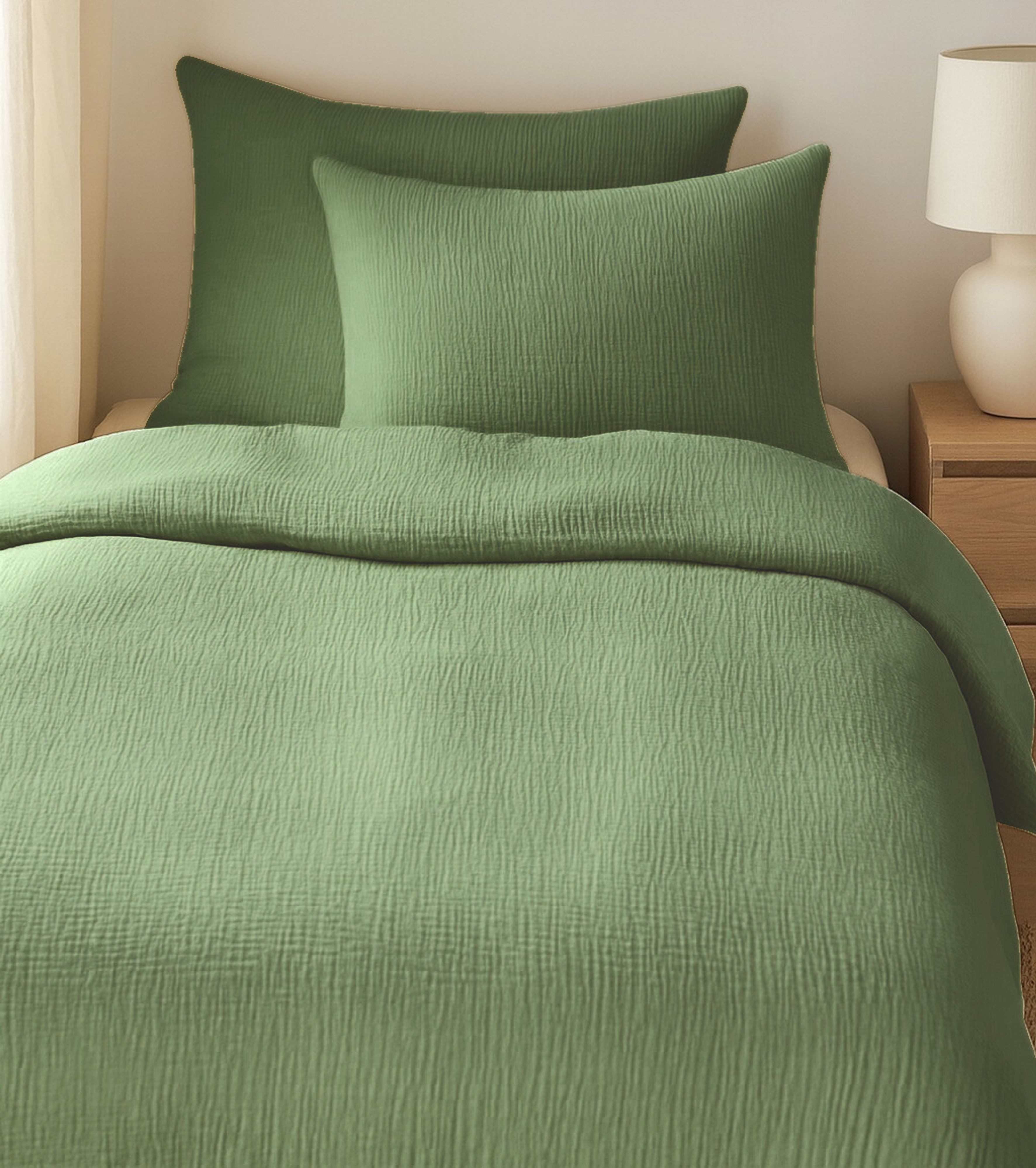 One Home Bettwäsche Musselin, Musselin, 2 teilig, Unifarben, weiche Baumwolle Sommer und Winter geeignet