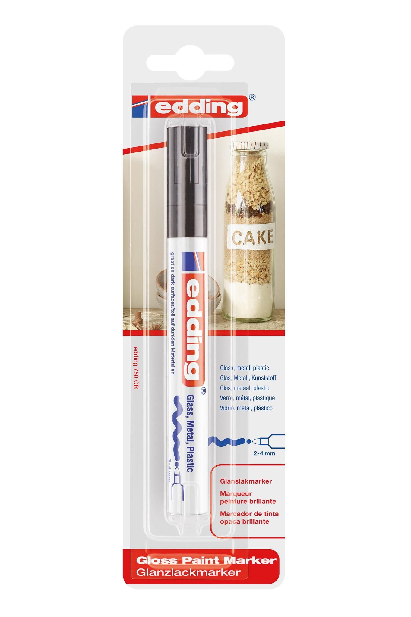 edding Malstift Edding Glanzlackmarker 750 1er-Blister schwarz