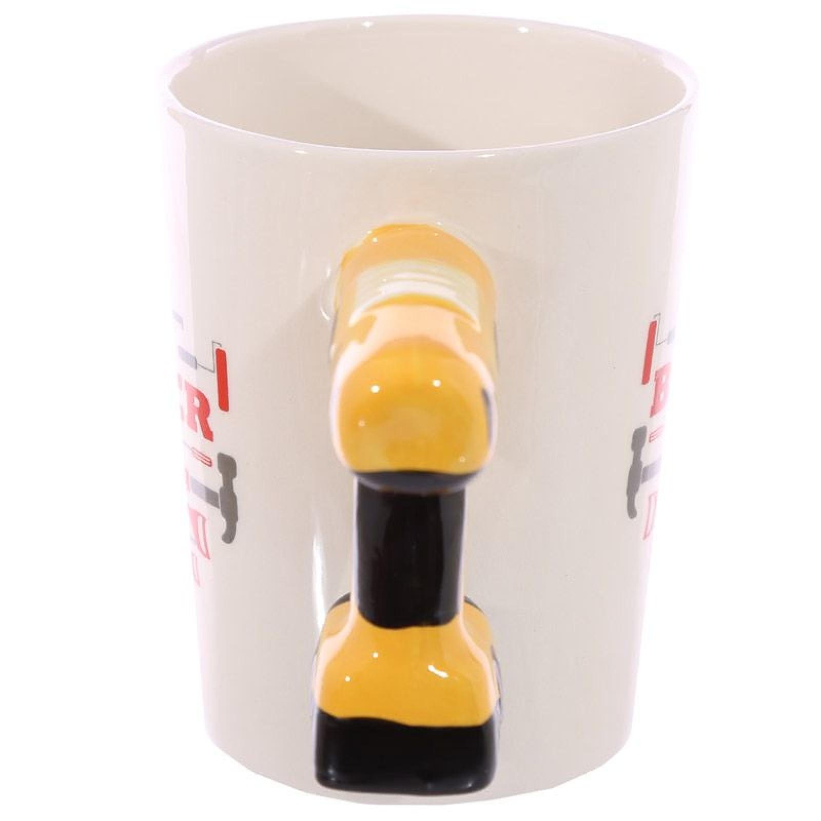 Tasse Bild und Bohrmaschine Tasse Henkel Handwerker aus Puckator geformter Dolomit-Ke