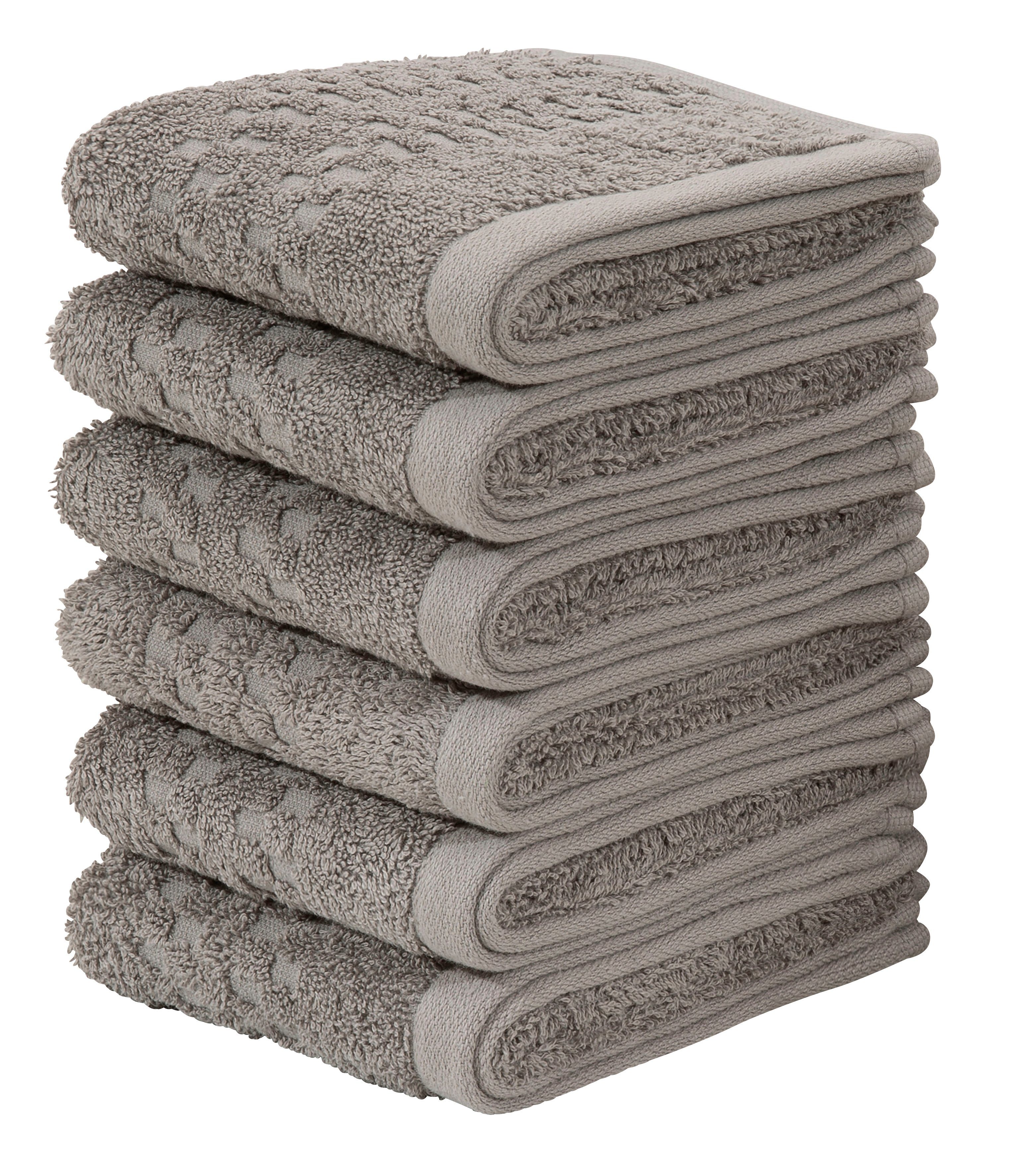 OTTO home Gästehandtücher Regona, Gästehandtücher 30x50cm, flauschig und weich, 500 gr/m², Frottier (Set, 6-St), Premium Handtücher mit Bordüre, Set, 100% Baumwolle, 5 Jahre Garantie