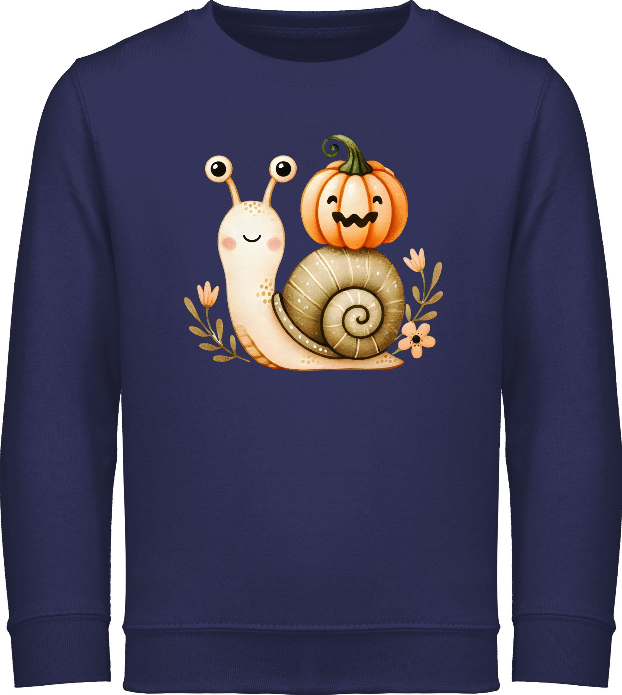 Sweatshirt Süße Schnecke mit Kürbis, Herbstliches Baby und Kinder Motiv, Niedli