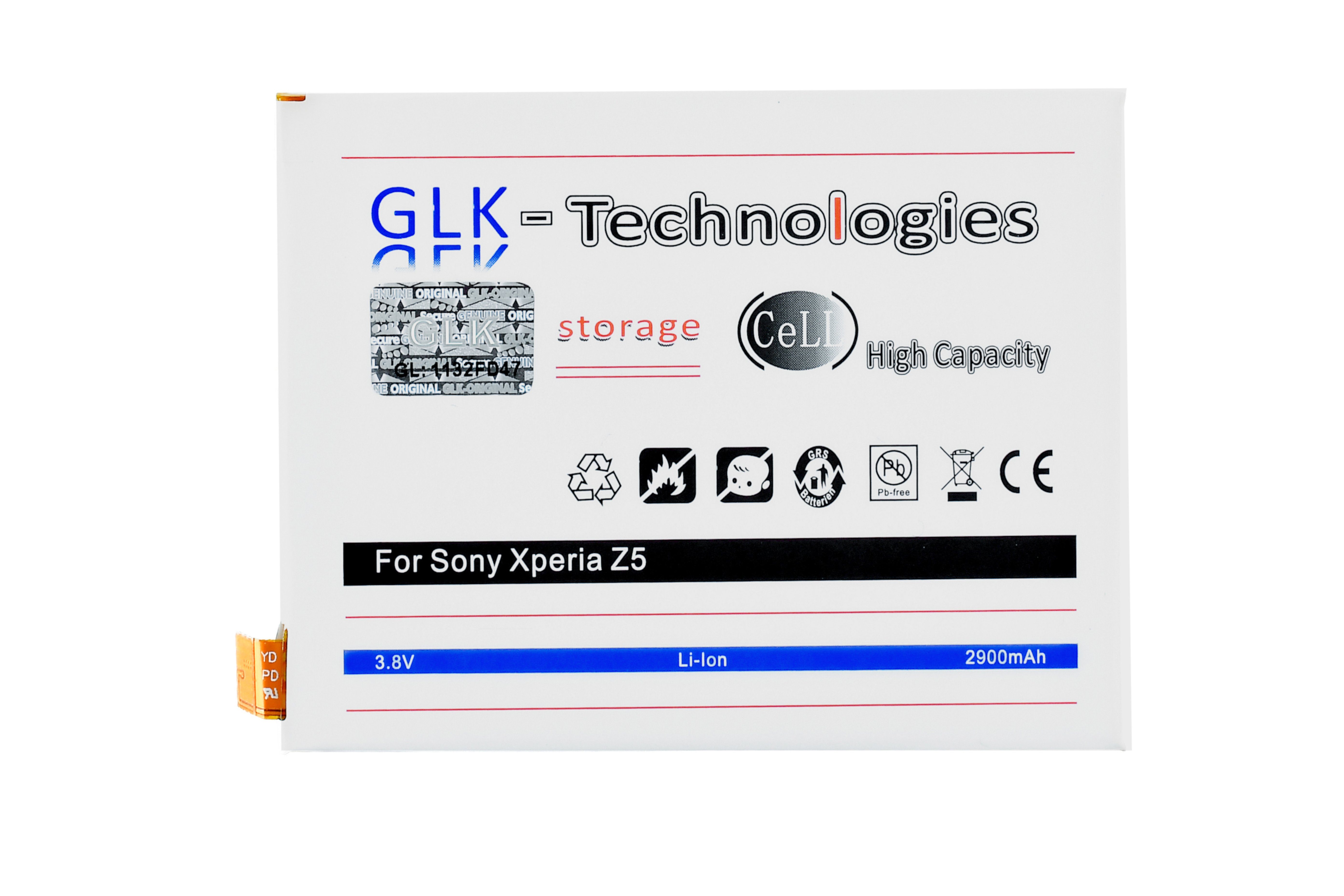V) 2900 (3.8 // Akku Power mAh Z5 Smartphone-Akku GLK-Technologies inkl Sony 2900 Xperia mAh, GLK-Technologies® kompatibel High mit NEU Original LIS1593ERPC, Battery, Werkzeugset