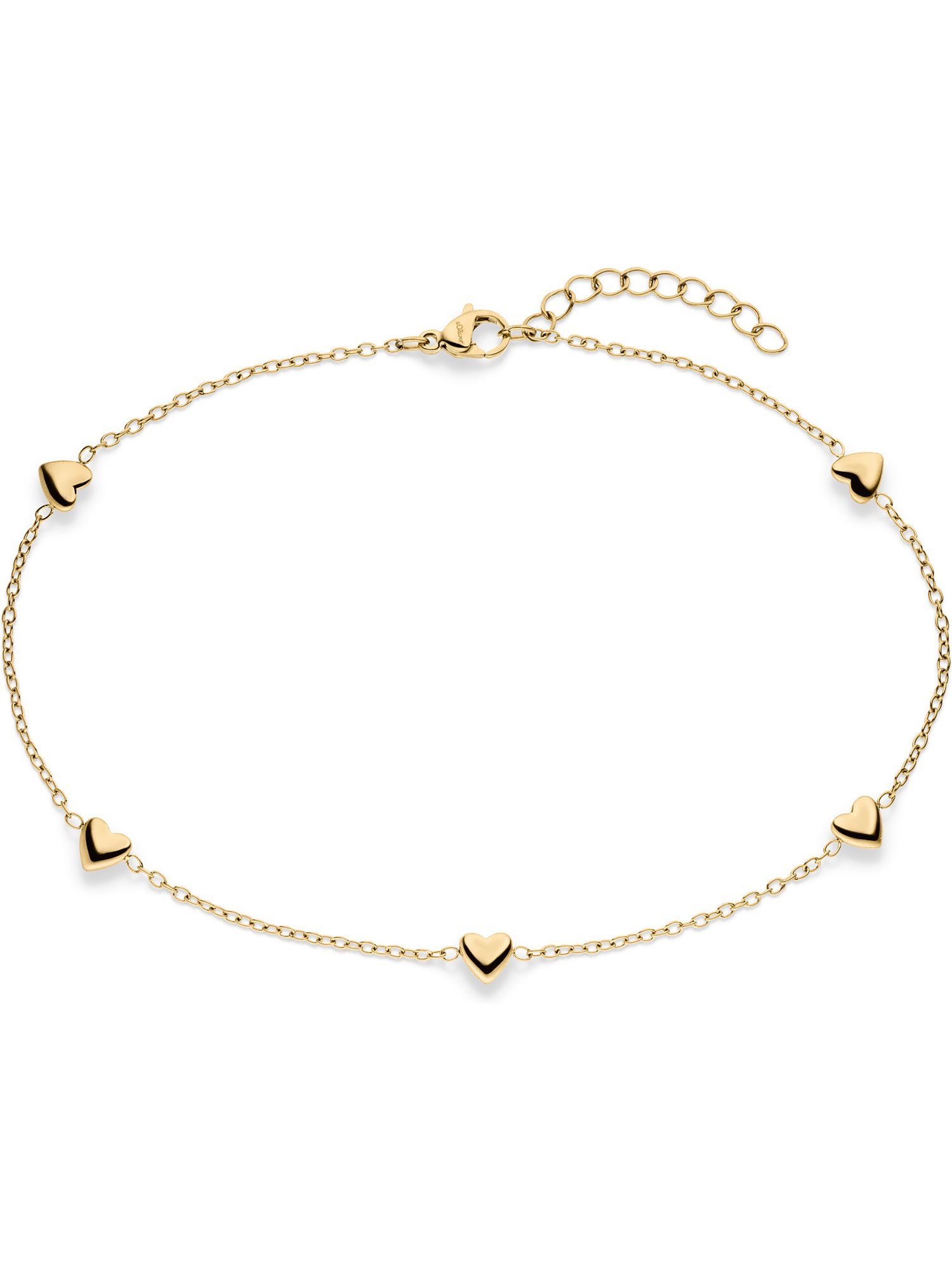 s.Oliver Fußkette S.Oliver Damen-Fußkette Edelstahl Herz