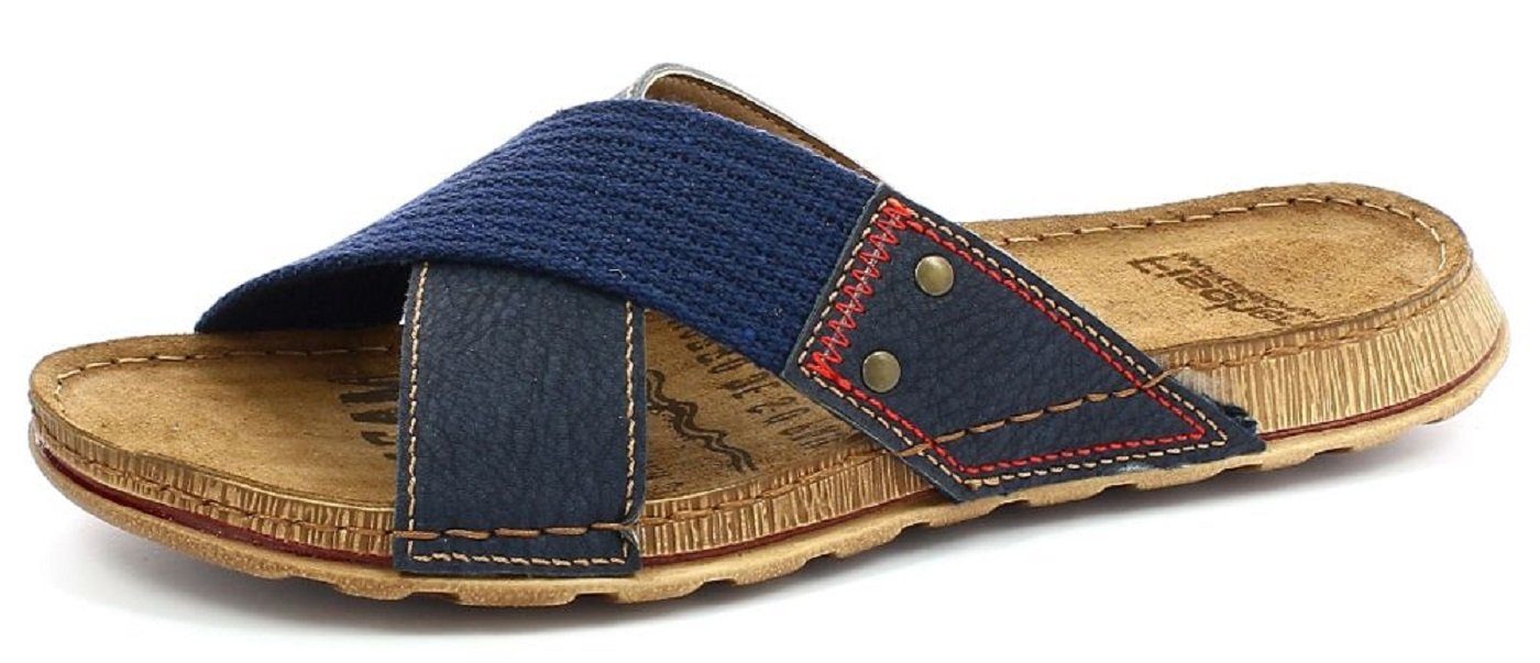 Herren Lukas Kreuzband Freizeit Pantolette Ocean Hausschuh