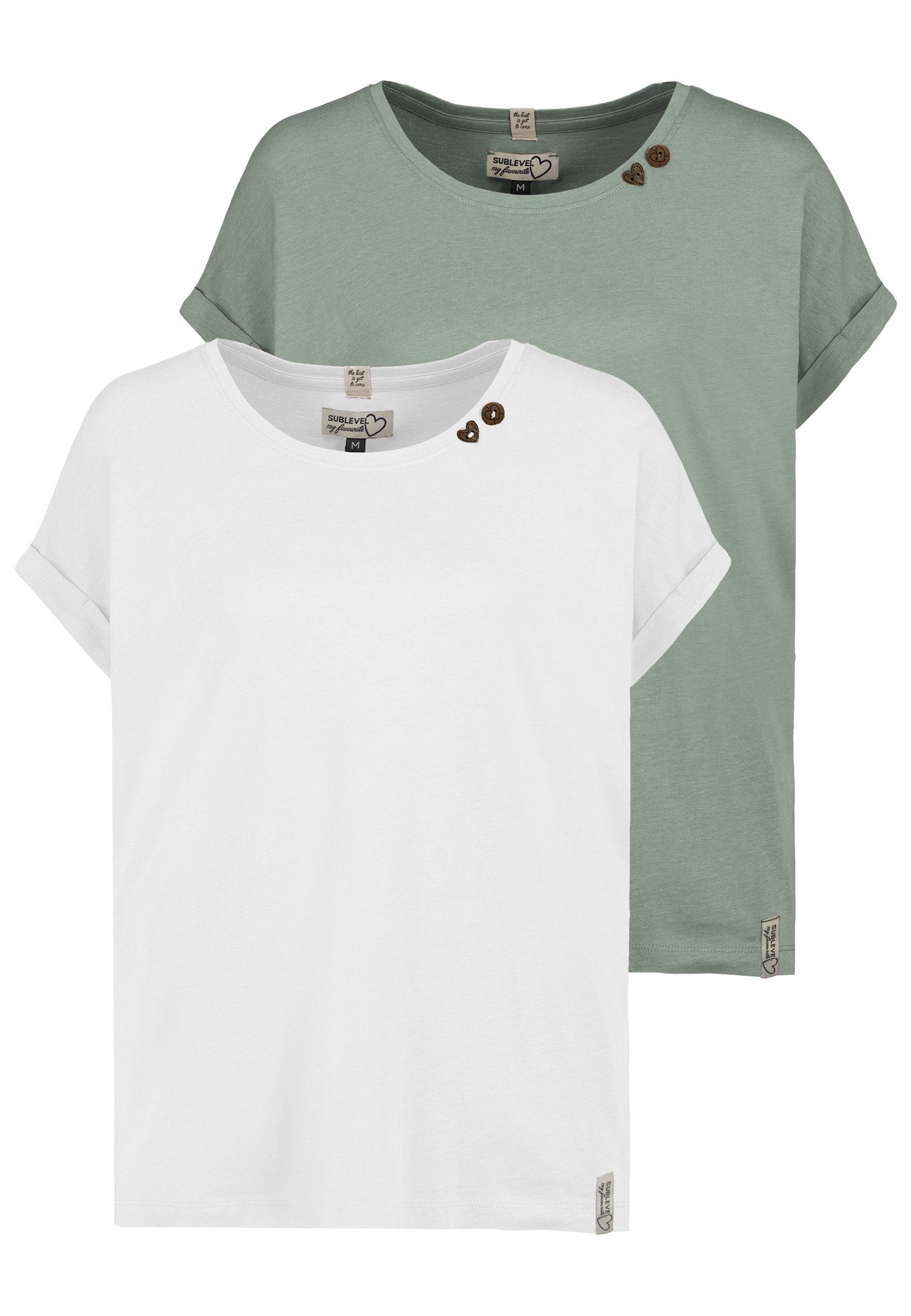 SUBLEVEL T-Shirt Gestreiftes mit Rundhalsausschnitt aus günstig online kaufen