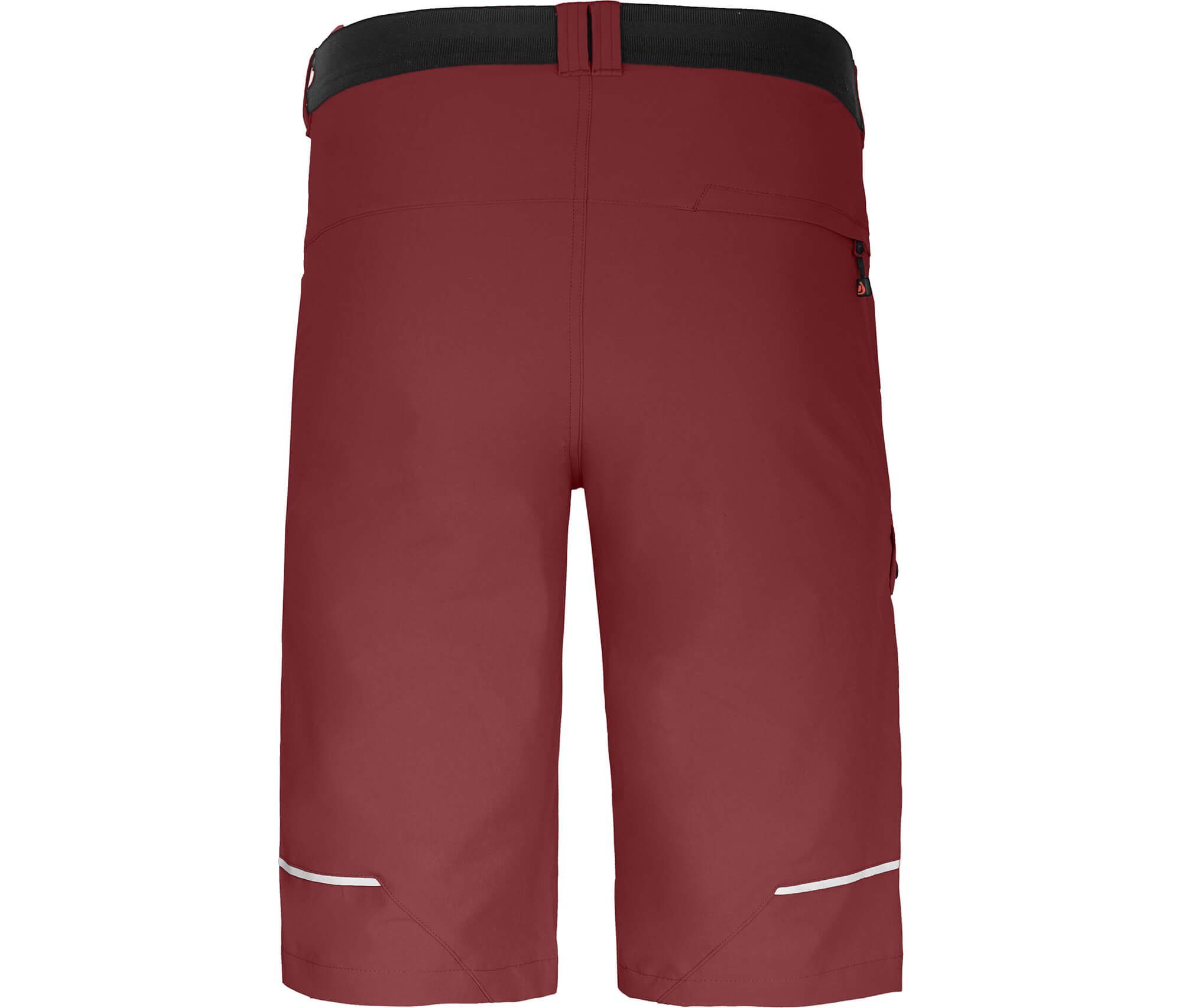 Bergson Outdoorhose rot Taschen, braun Normalgrößen recycelt, 8 elastisch, Herren Bermuda FROSLEV Wandershorts