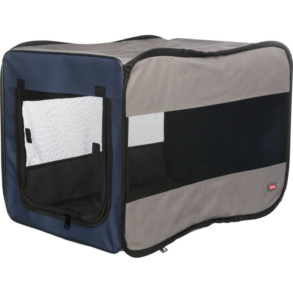 TRIXIE Hunde-Transportbox Hundebox Twister - blau/grau - 45 × 45 × 64 cm