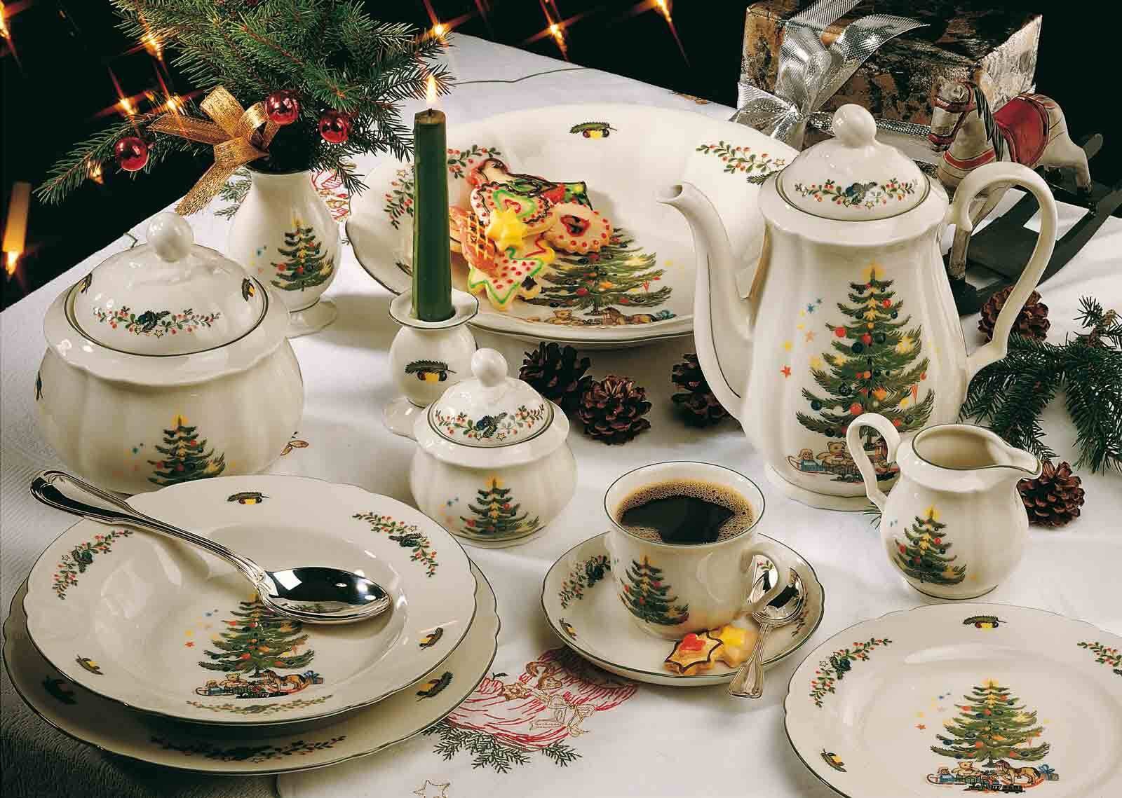 Seltmann Weiden Kombiservice Marieluise Weihnachten Frühstücks-Set 18er Set (18-tlg), 6 Personen, Porzellan