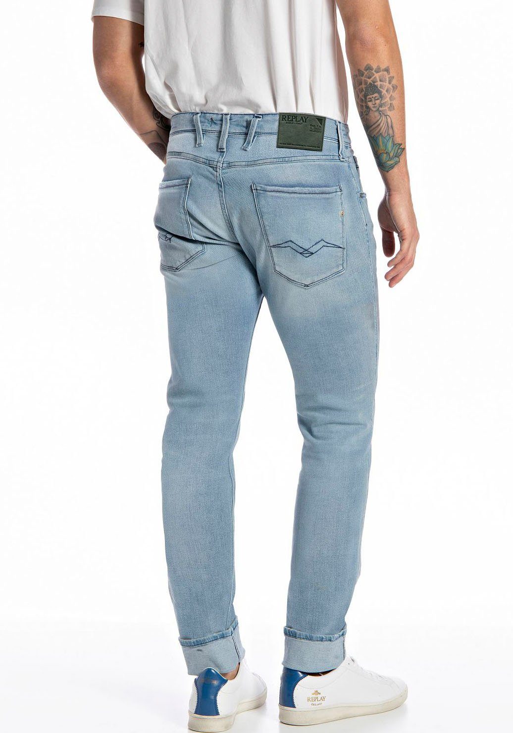 blue Replay Anbass Superstretch Slim-fit-Jeans light