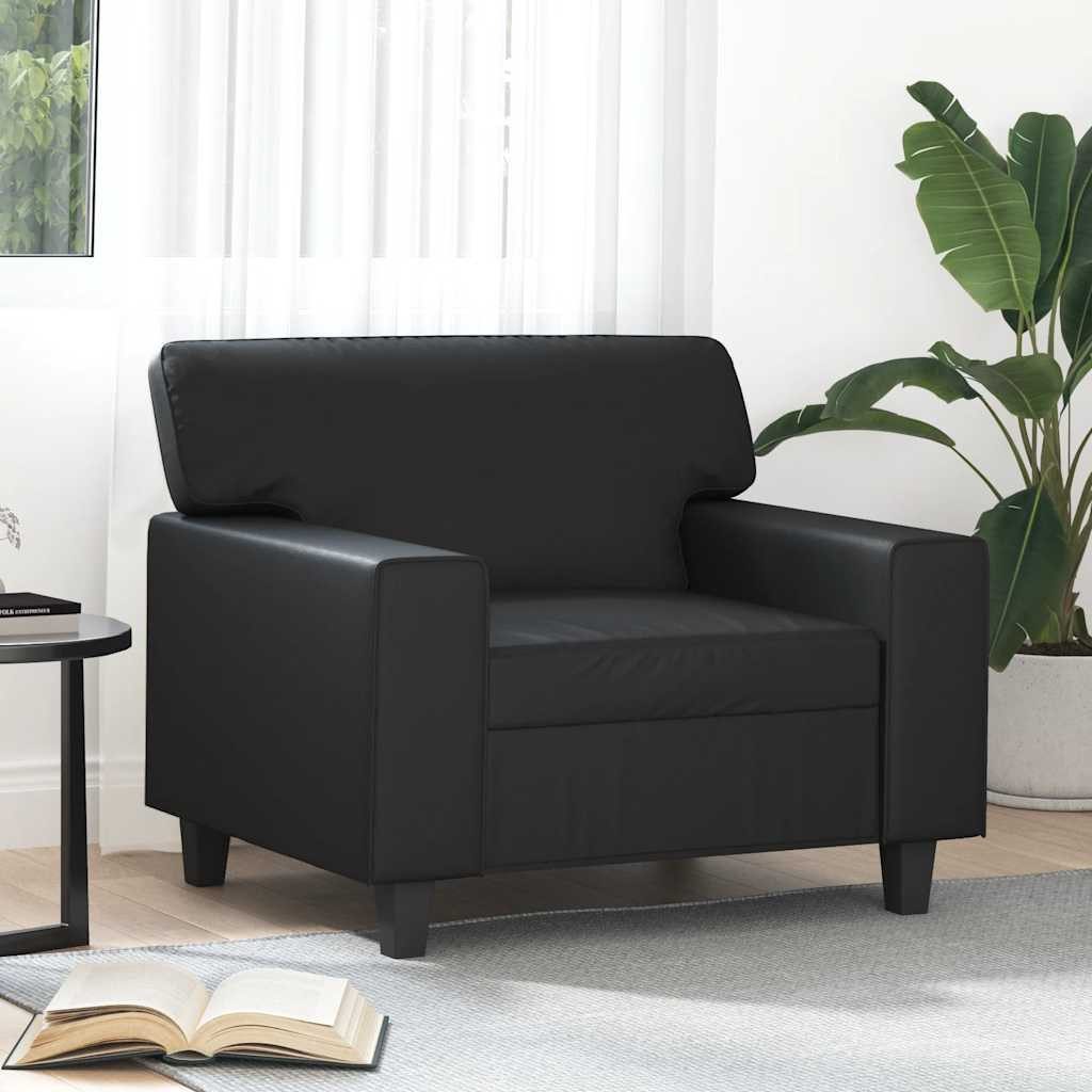 vidaXL Sofa Sessel Schwarz 60 cm Kunstleder, 1 Teile