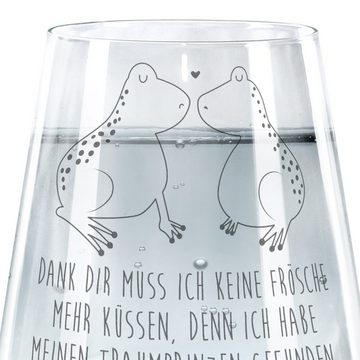 Mr. & Mrs. Panda Glas Frosch Liebe - Transparent - Geschenk, Traumprinz, Kuss, Hocheitstag, Premium Glas, Liebevolle Gestaltung