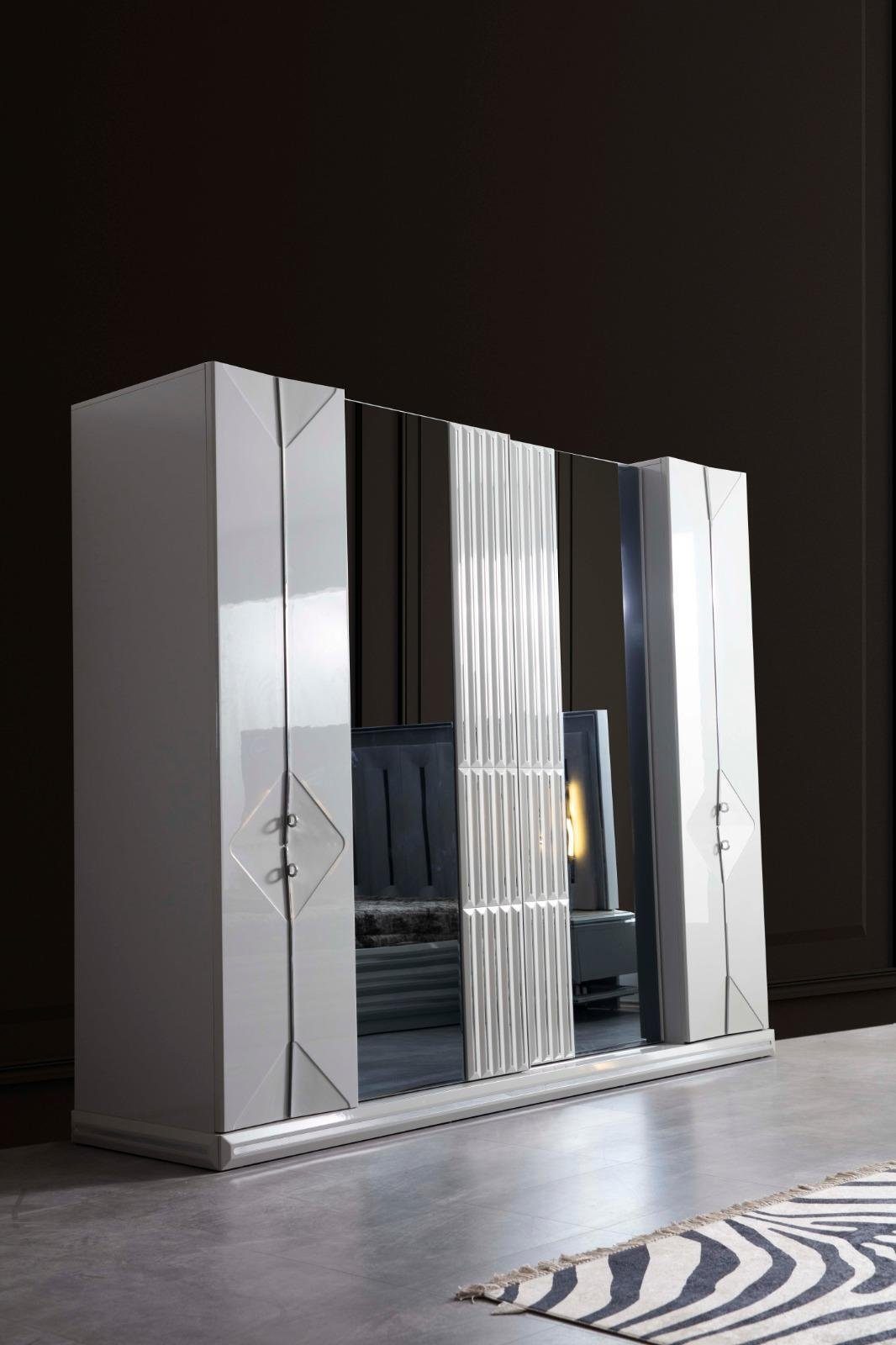 Luxus Glasschrank Kleiderschrank JVmoebel Möbel Holz Schlafzimmer Loft Kleiderschrank Schrank (Kleiderschrank)
