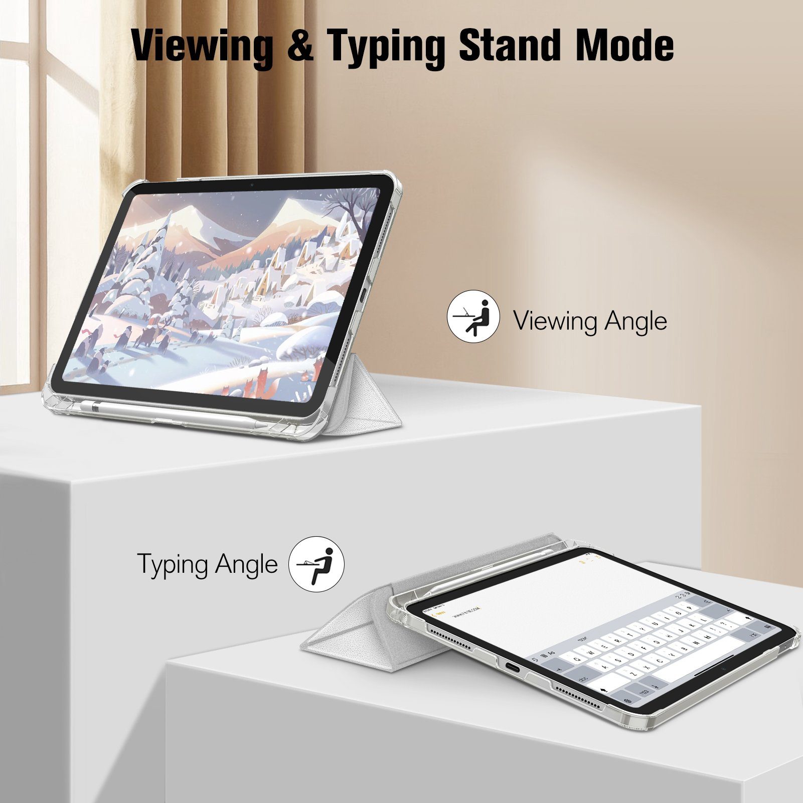 Fintie Tablet-Hülle für iPad 11 Generation 11‘’ 2025 (A16), iPad 10 Generation 10.9'' 2022, ultradünn, mit Stifthalter, transparenter Rückseite, Auto Schlaf/Wac – Bild 4 von 5