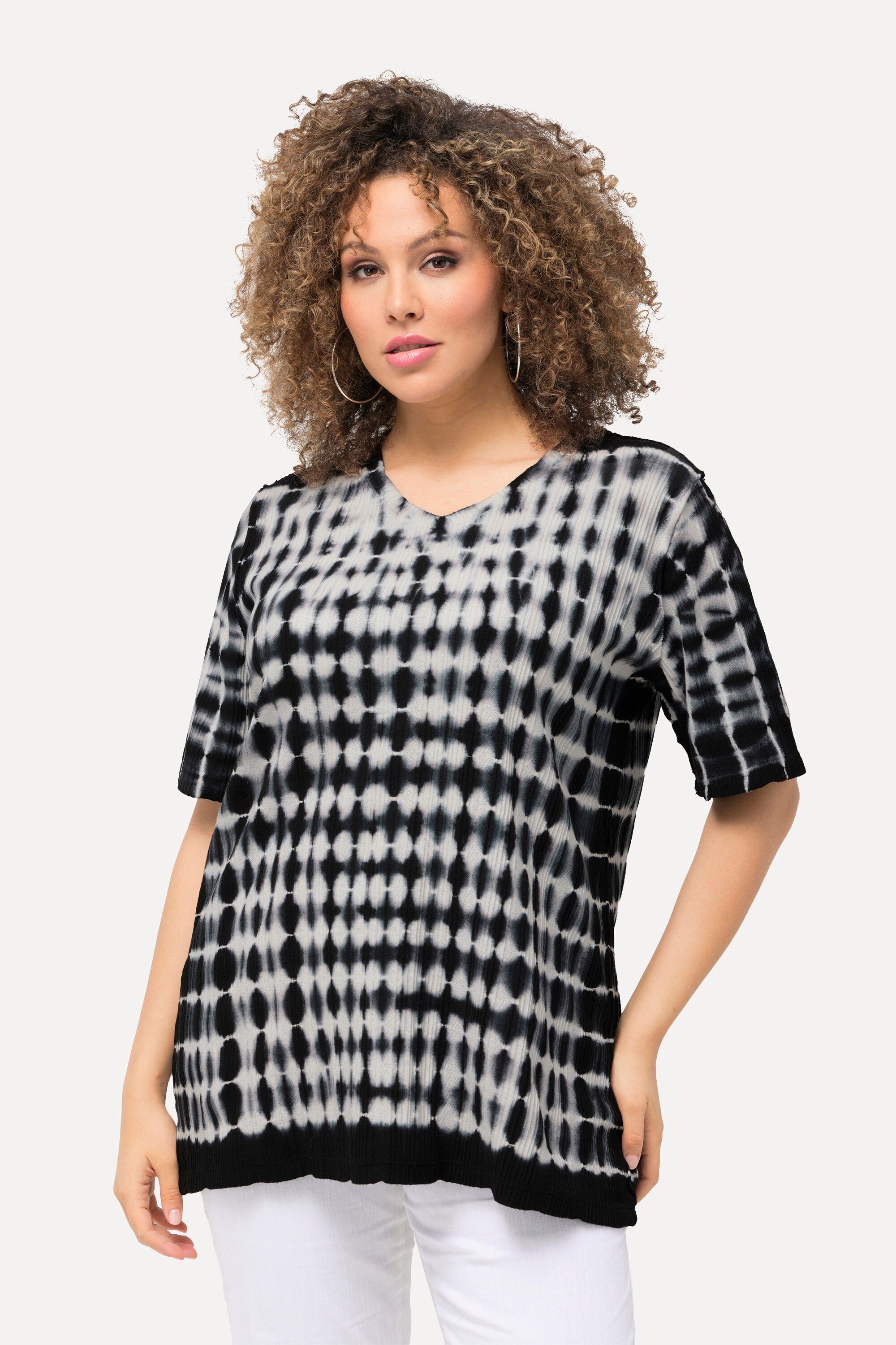 Ulla Popken T-Shirt T-Shirt Batikdruck Struktur günstig online kaufen