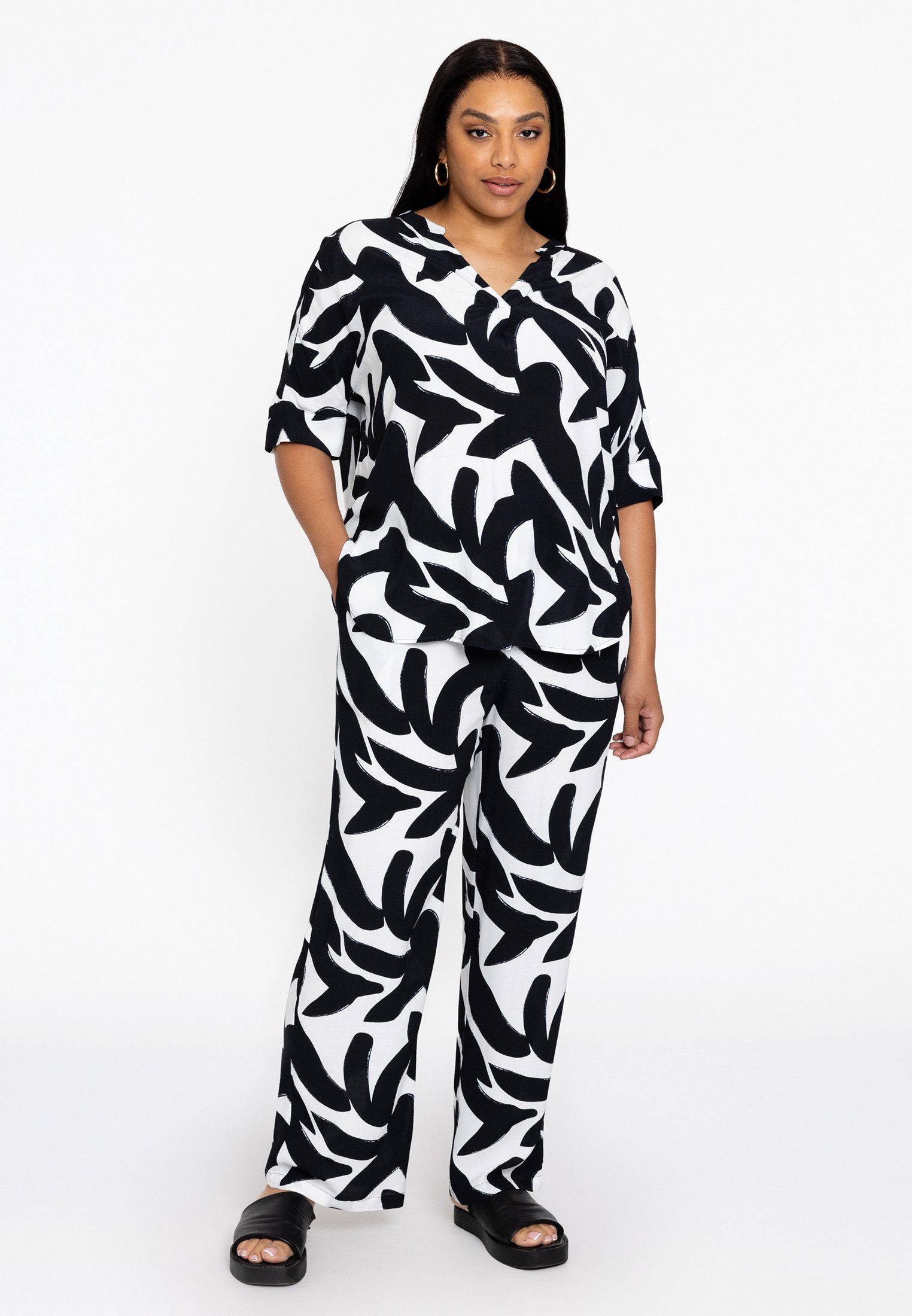 YOEK Bootcuthose Damen Hose mit Druck