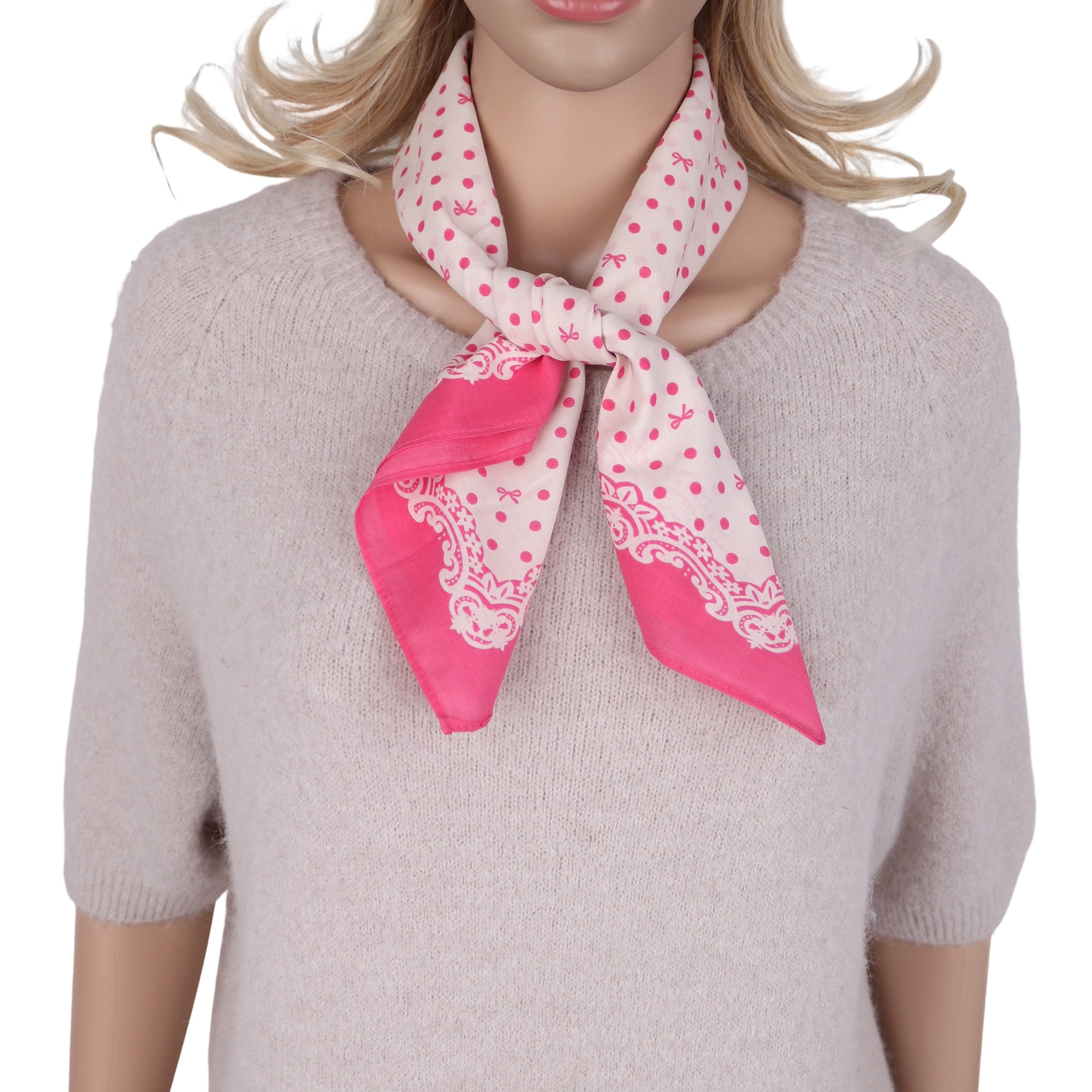 MIRROSI Nickituch Dreicktuch ca. 65 × 65 cm, feine Gewebe aus 100% Baumwolle, Damen Halstuch ideal für Frühling, Sommer oder Herbst