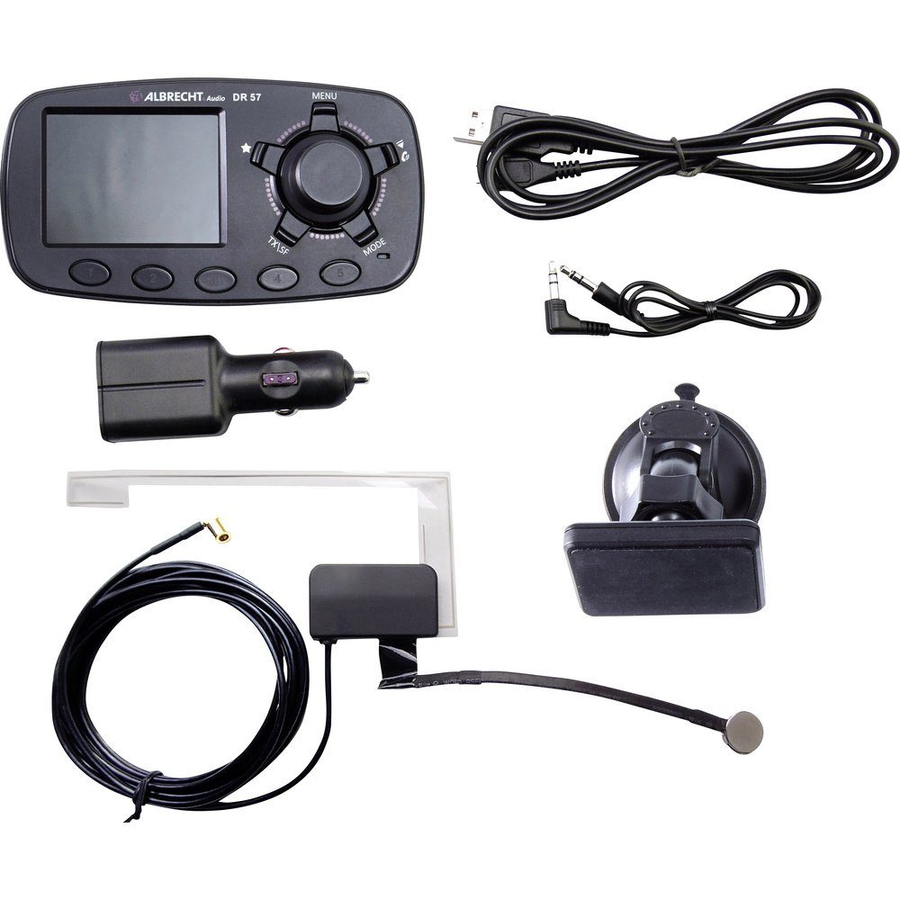 Albrecht Albrecht DR57 DAB+ Empfänger Freisprechfunktion, Saugnapfhalterung Digitalradio (DAB)