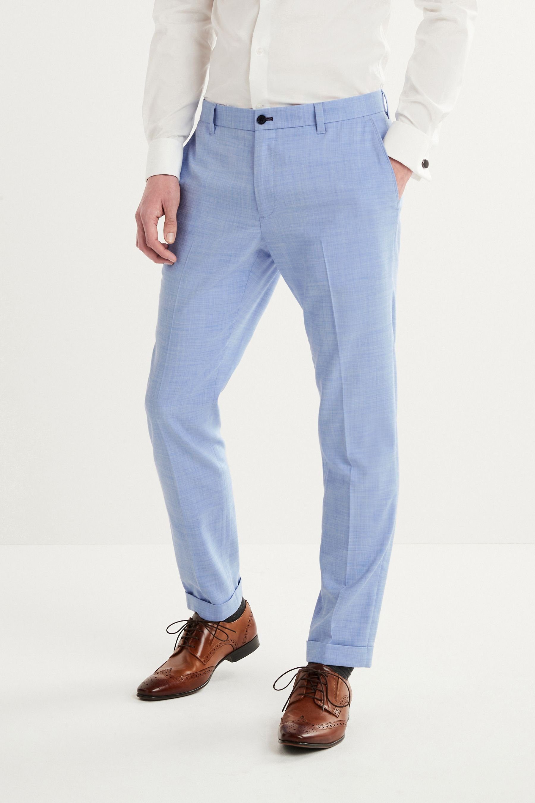 Next Stoffhose Anzughose - Skinny Fit (1-tlg) Light Blue