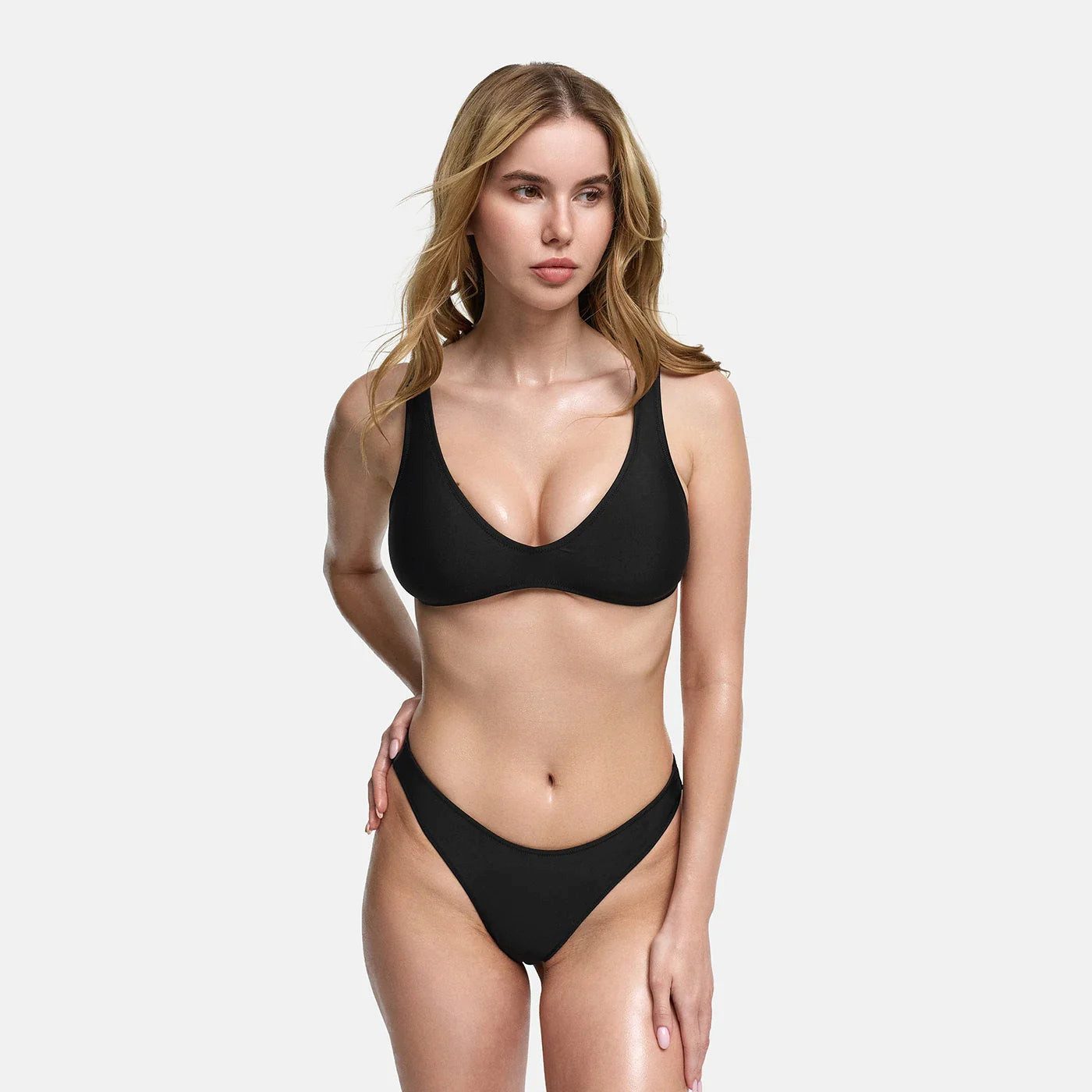 cfab (creamy fabrics) Triangel-Bikini-Top Bikini Top-Schwarz-XS