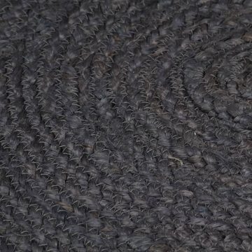 Teppich Handgefertigt Jute Rund 180 cm Dunkelgrau, furnicato, Runde