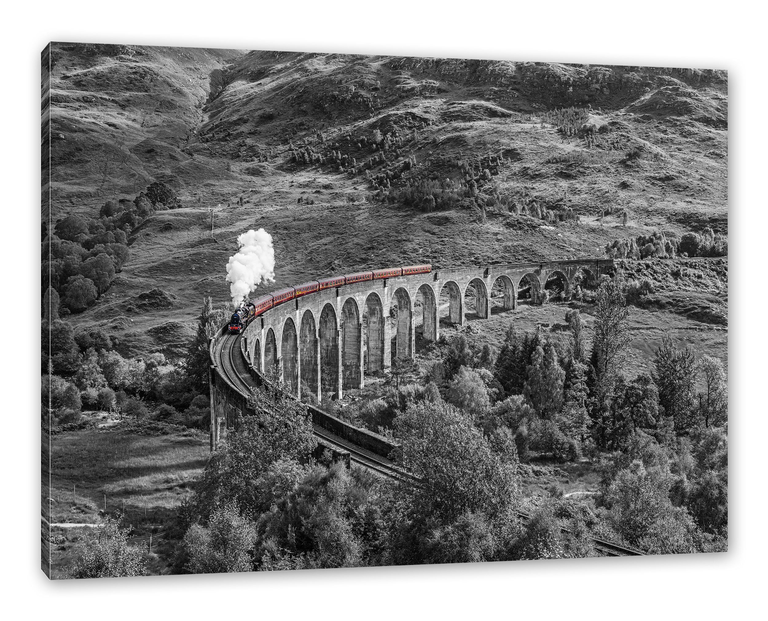 Pixxprint Leinwandbild Eisenbahnviadukt in Schottland, Eisenbahnviadukt in Schottland (1 St), Leinwandbild fertig bespannt, inkl. Zackenaufhänger