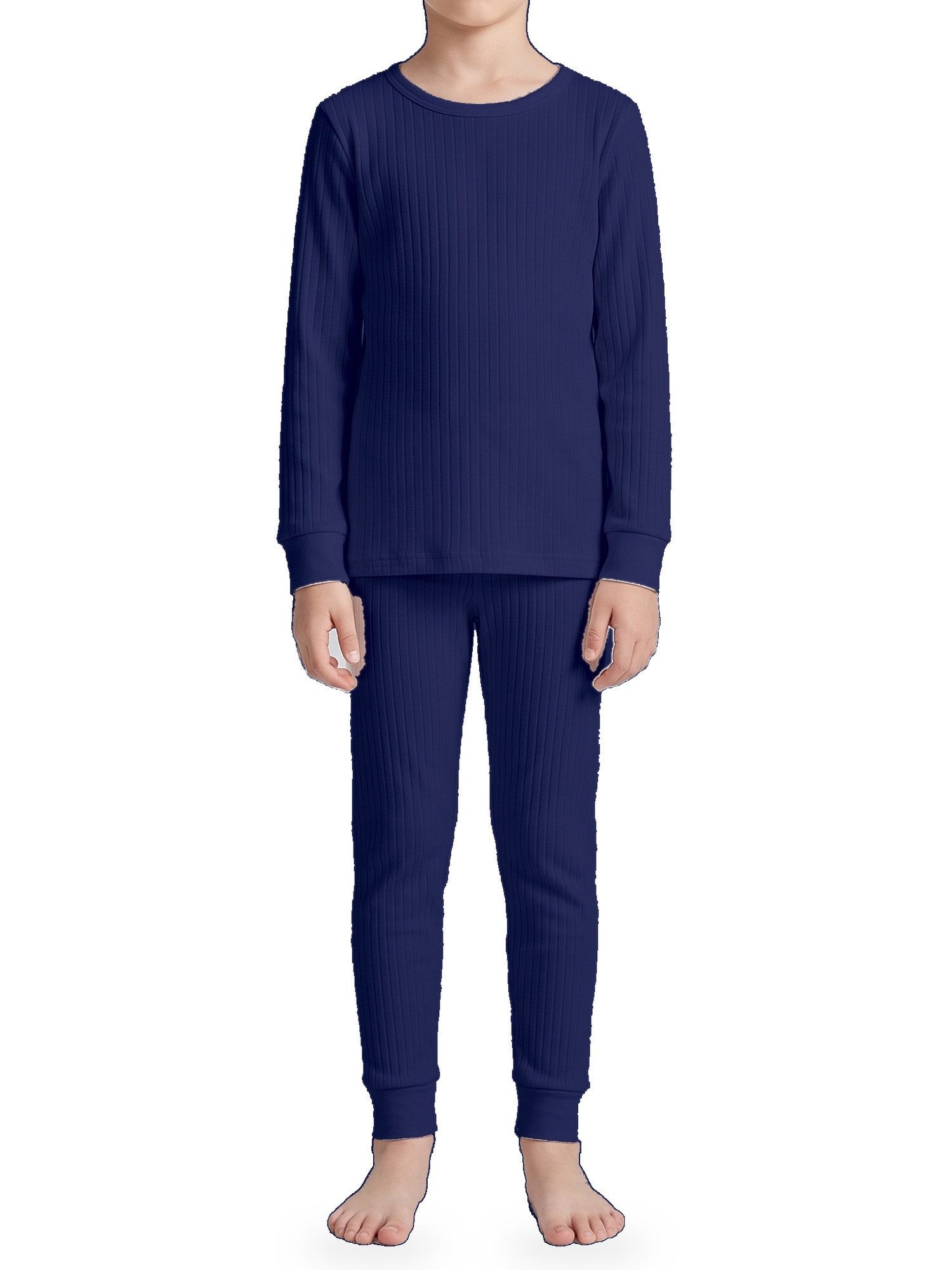 Black Snake Thermounterhose lange Unterhose für Mädchen und Jungen aus Feinripp mit dehnbarem Bund (Thermo-Unterhose, 1-St., Navy 158-164) Kinder Skiunterwäsche mit Innenflor und geradem Bein bis zum Knöchel