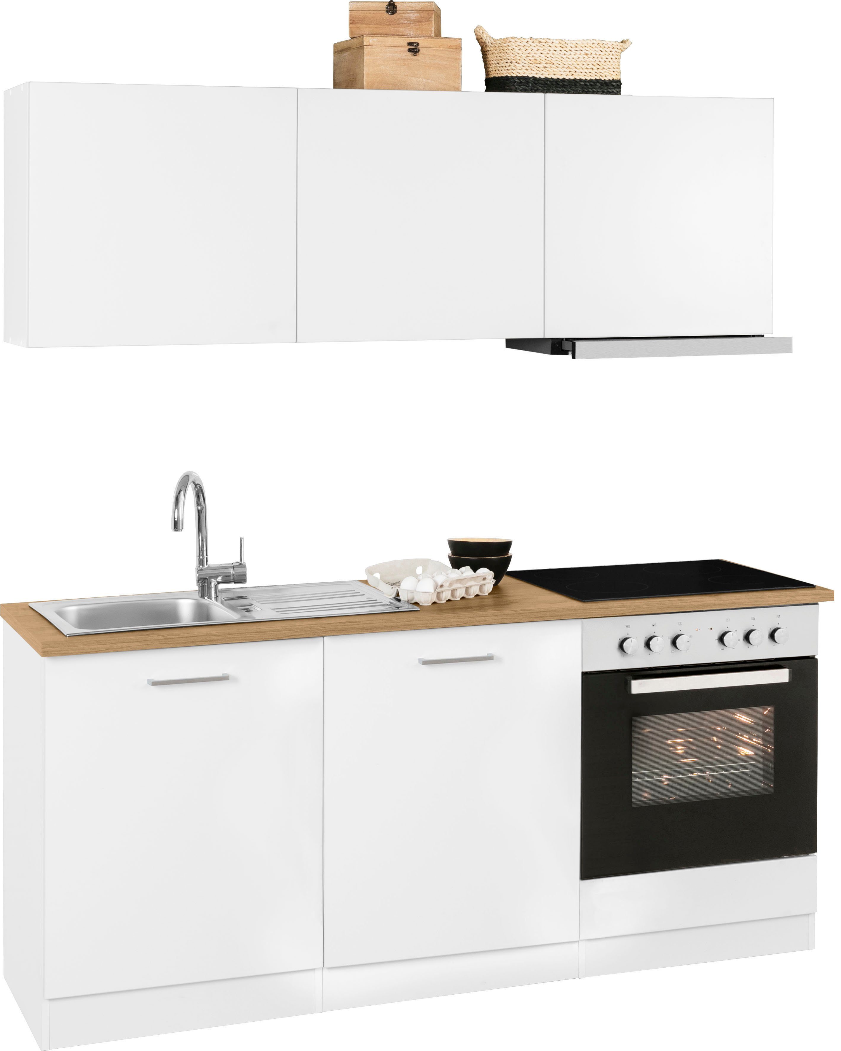 KOCHSTATION Küchenzeile KS-Kehl, mit E-Geräten, Breite 180 cm