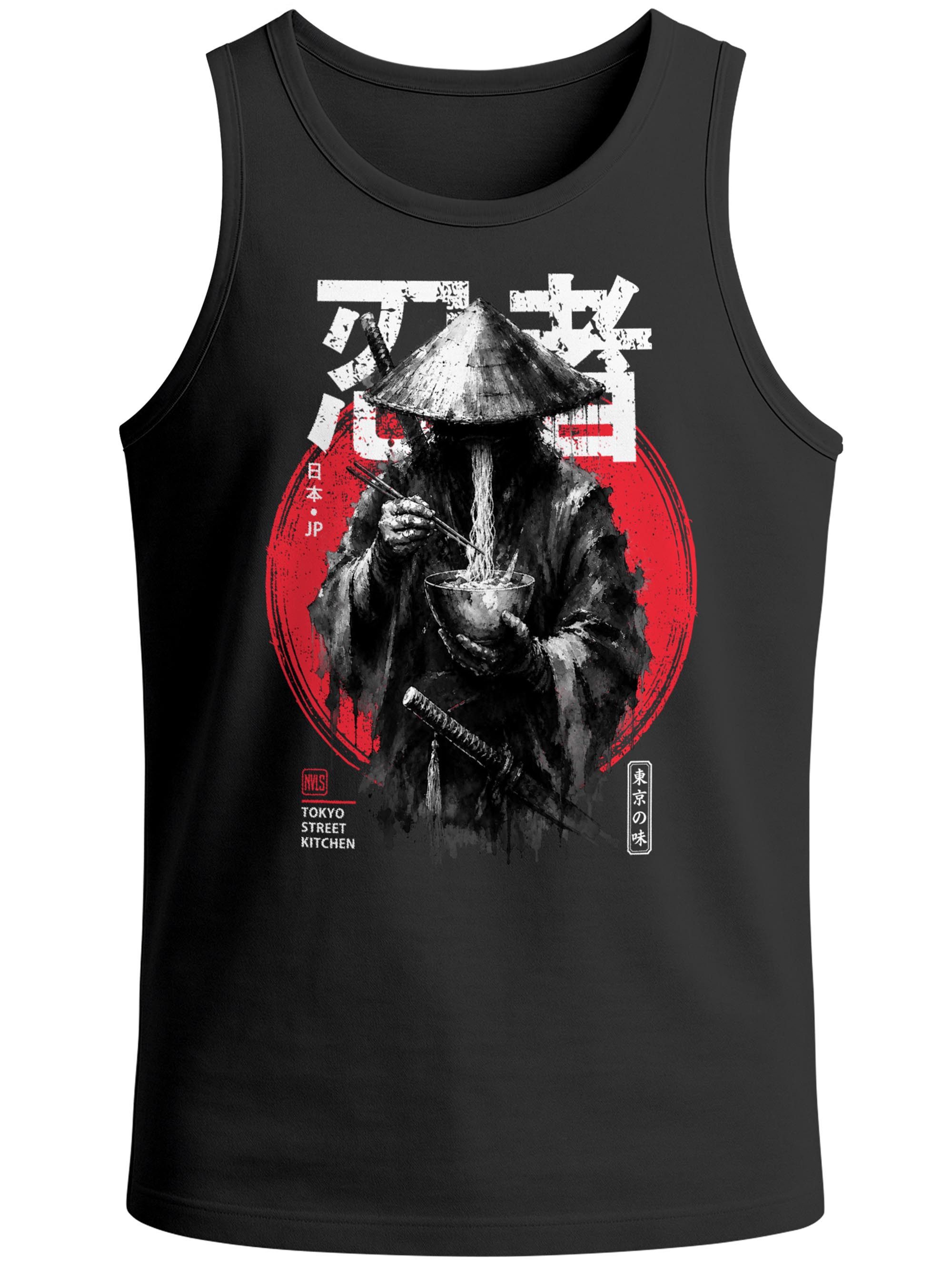 Neverless Tanktop Tanktop Herren mit Grafik-Print - Rōnin - Trägershirt Baumwolle mit Print – Bild 5 von 5