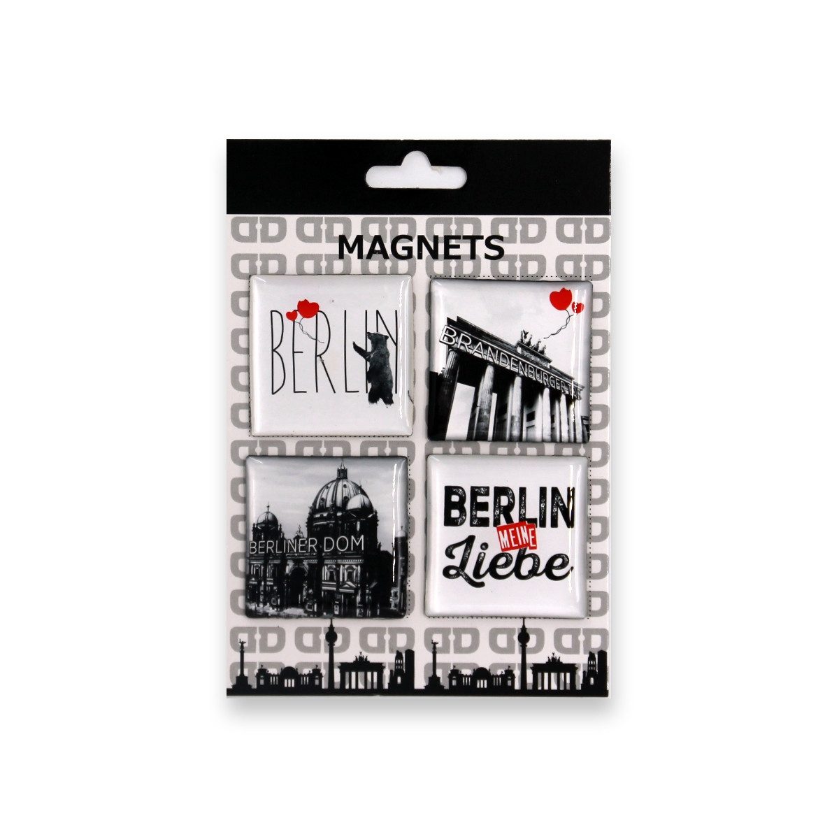 Muddastadt Magnet Muddastadt Magnete Berlin schwarz/weiß 4 Stück