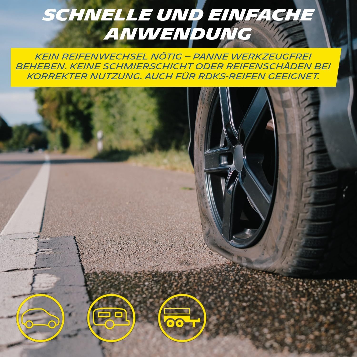 Michelin Reifendruckkontrollsystem Reifenpannenspray Dose Reifen Dicht Pannen Spray 500 ml PKW bis 245 mm – Bild 5 von 5