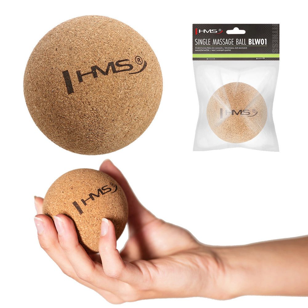 HMS Massageball Massagegerät Corkball, Spar-Set 1-tlg., Selbstmassage, langlebig und leicht zu reinigen für kontrollierte Anwendungen