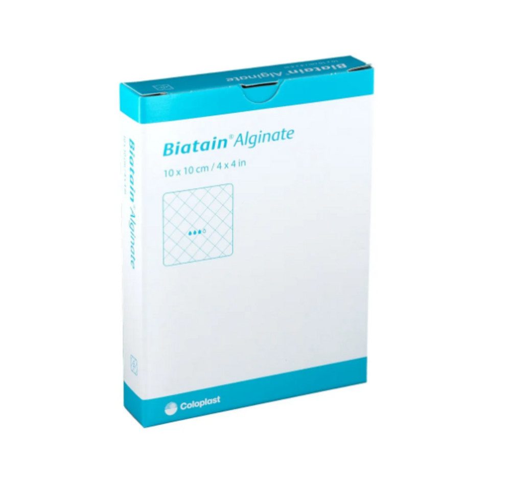 Coloplast Wundpflaster BIATAIN Alginate Kompressen 10x10 cm (Spar Set, 10 St., Hautfreundliche Wundversorgung), Wundheilung unterstützen