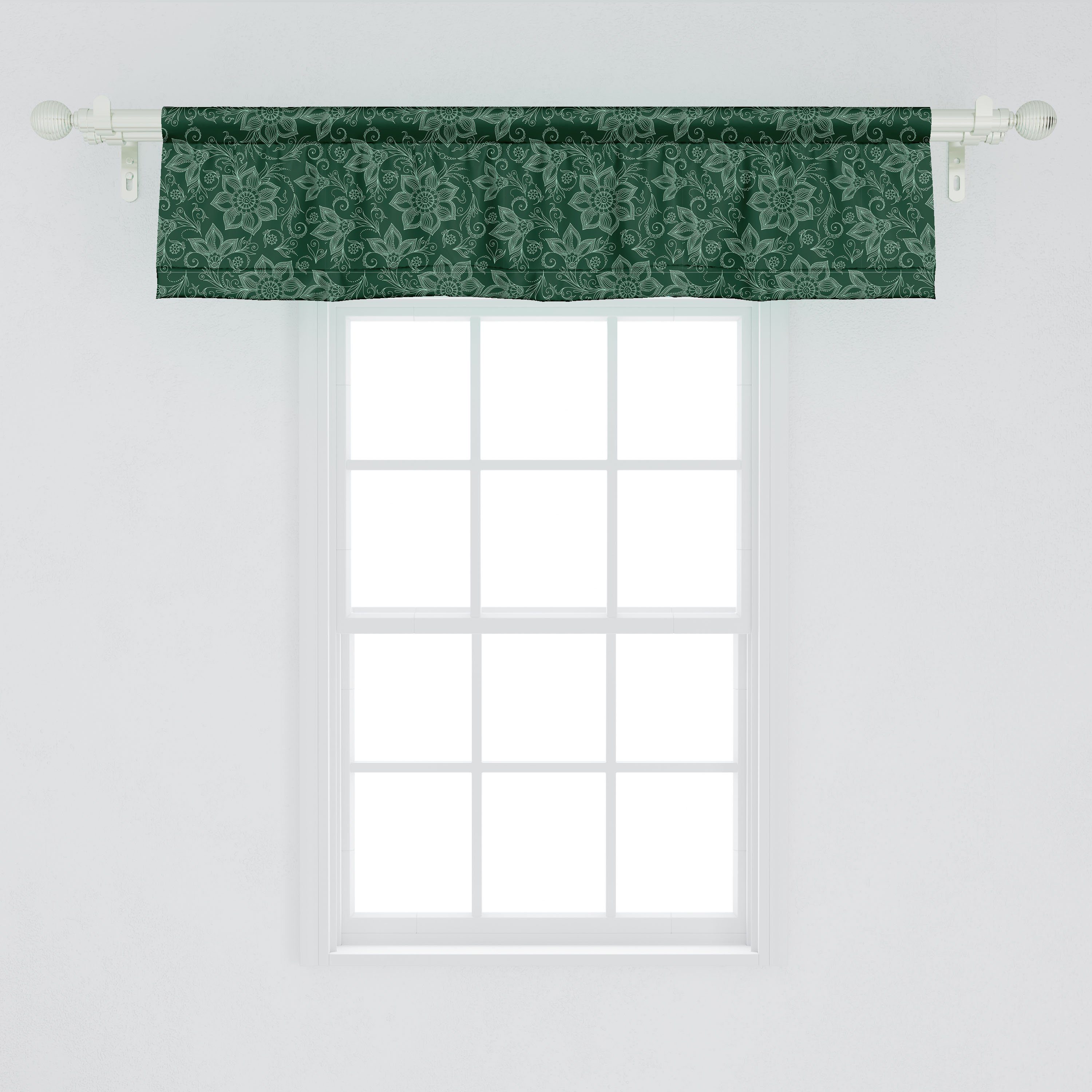 Scheibengardine Vorhang Volant für Küche Stangentasche, Microfaser, Schlafzimmer Antique Oriental Dekor Abakuhaus, Paisley-Muster mit