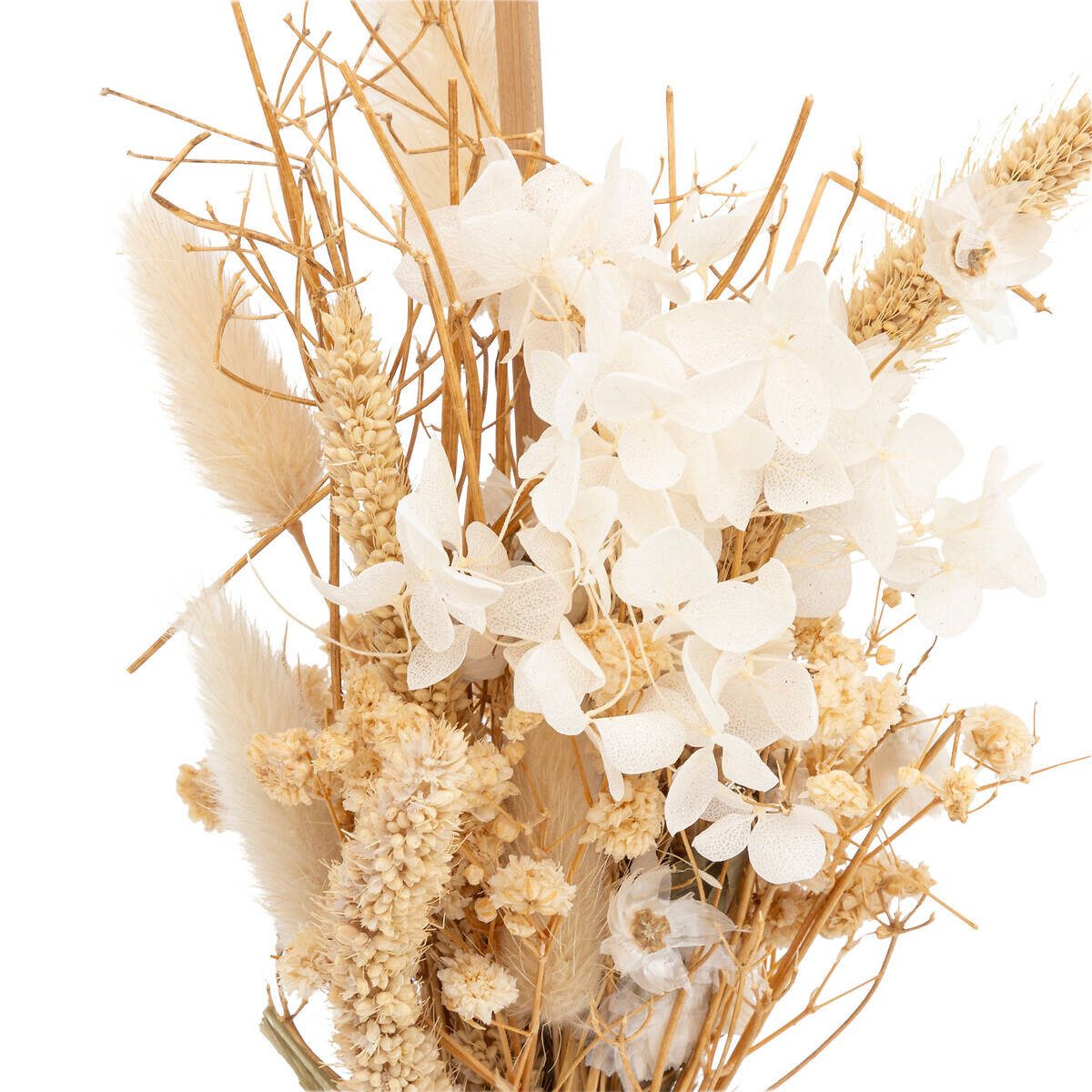 Kunstpflanze Getrocknete Blumen in einer weißen Vase, 25 cm Zimmerpflanze, Atmosphera Créateur d'intérieur, Höhe 25 cm