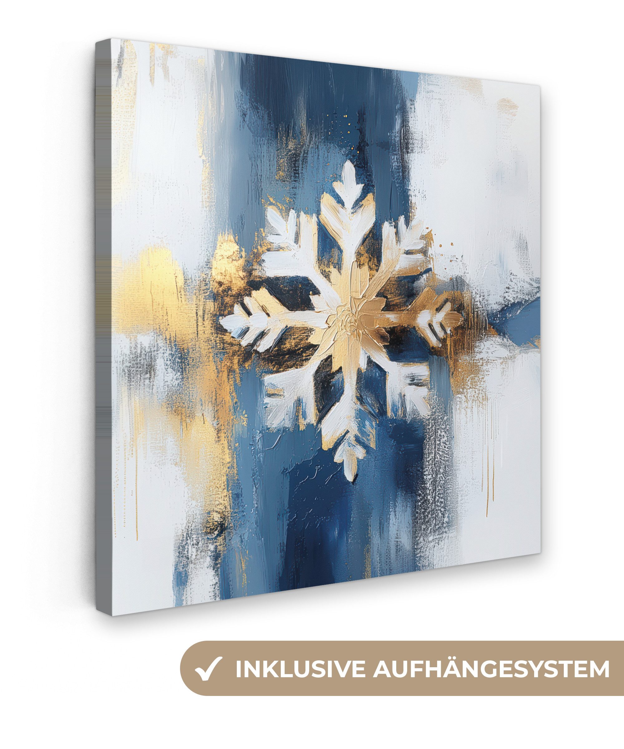 OneMillionCanvasses® Leinwandbild Abstrakt - Winter - Schneeflocke - Schnee günstig online kaufen