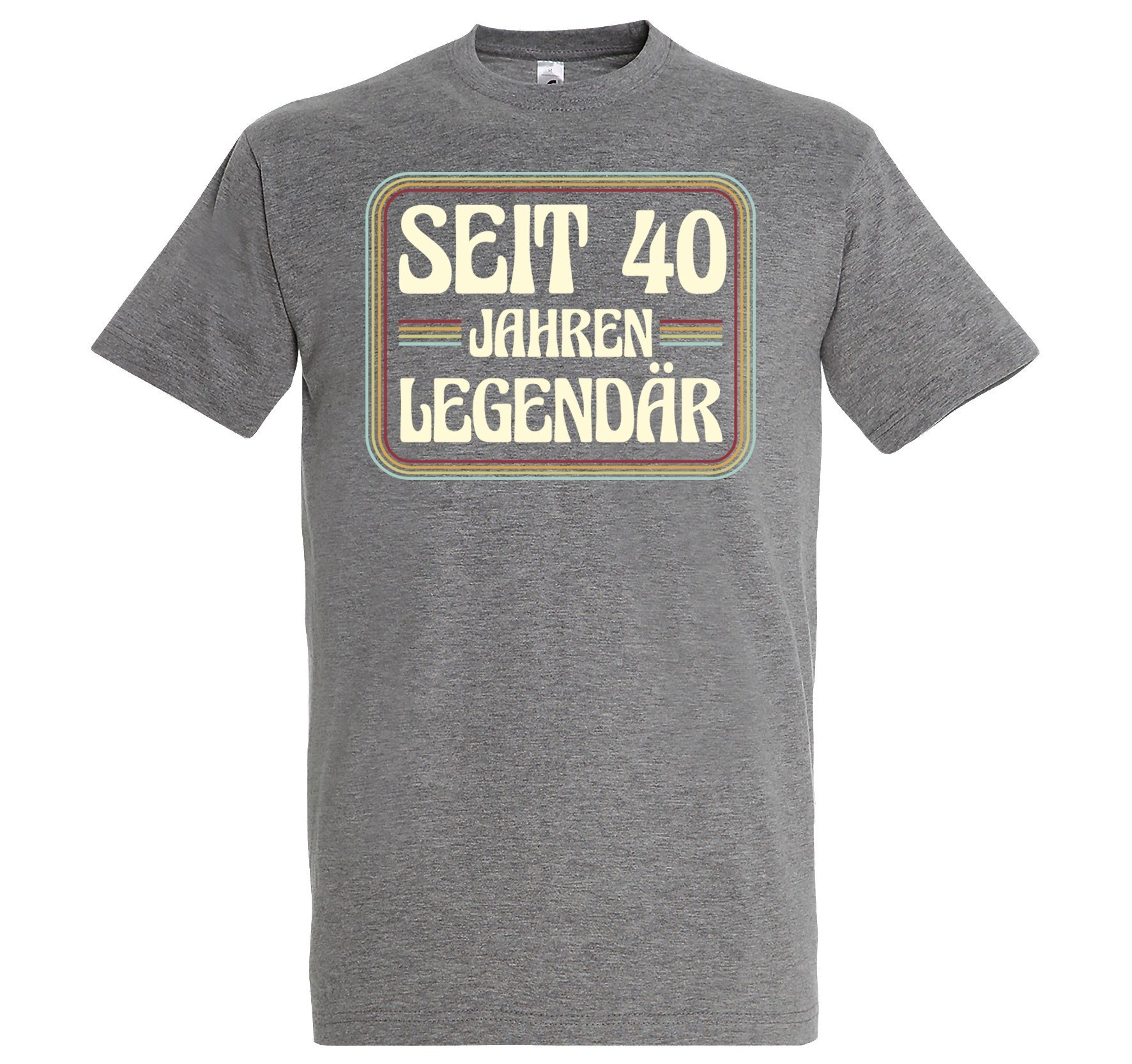 Youth Designz T-Shirt Seit 40 Jahren Legendär Herren Shirt mit Trendigem Frontdruck Grau