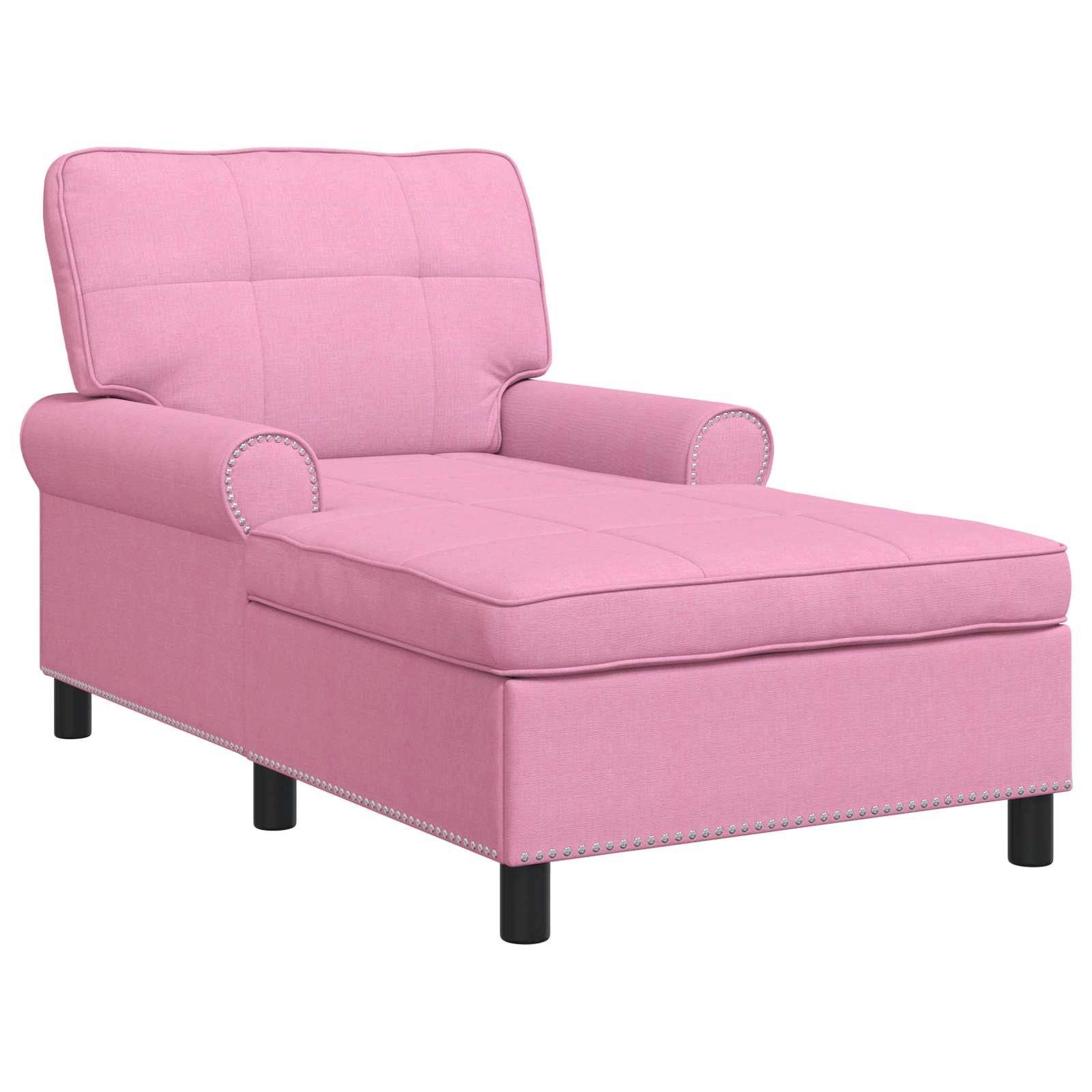 vidaXL Chaiselongue Lounge-Liege mit Kissen Rosa 91 x 157 x 91 cm Stoff, 1 Teile